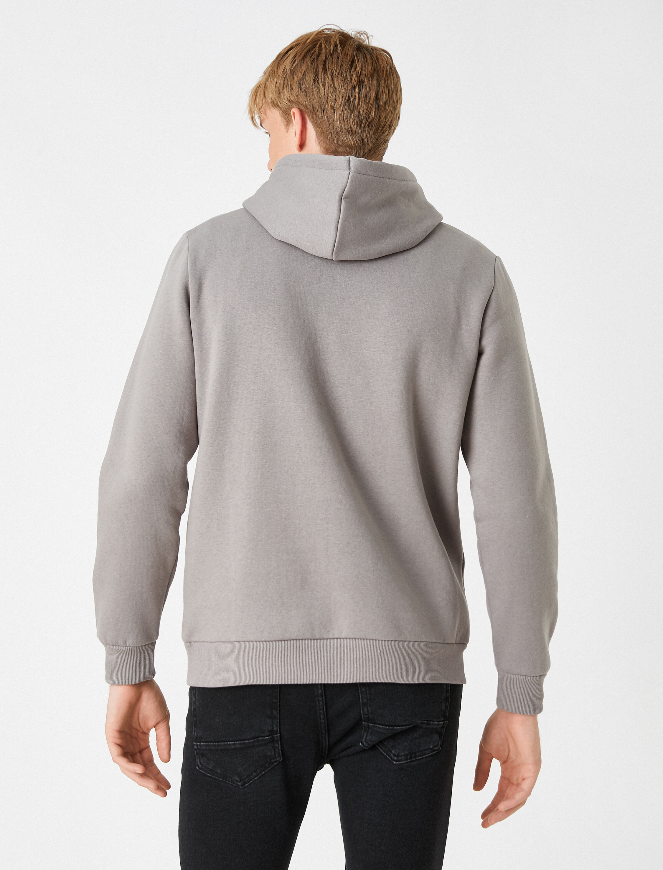   Basic Kapşonlu Sweatshirt Şardonlu