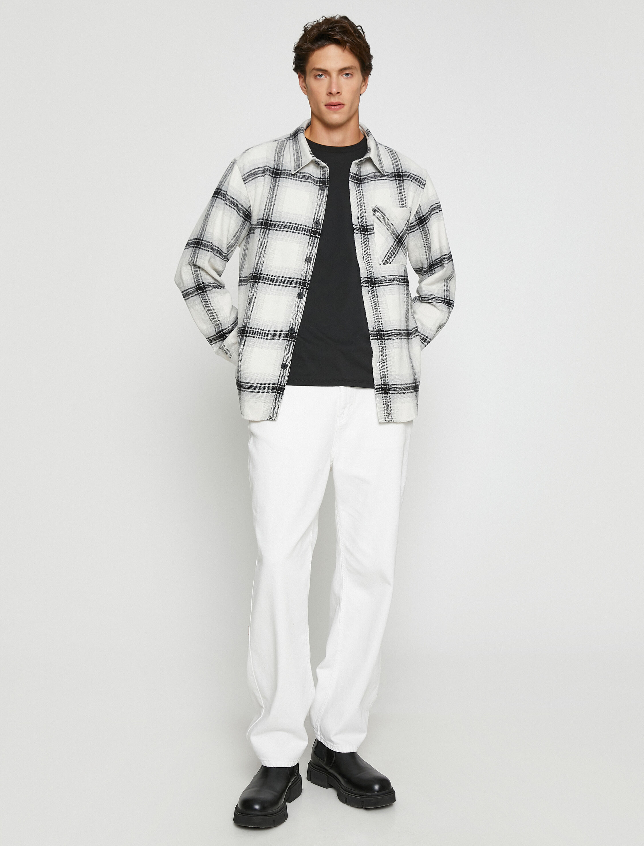   Ekoseli Oduncu Gömleği Cep Detaylı