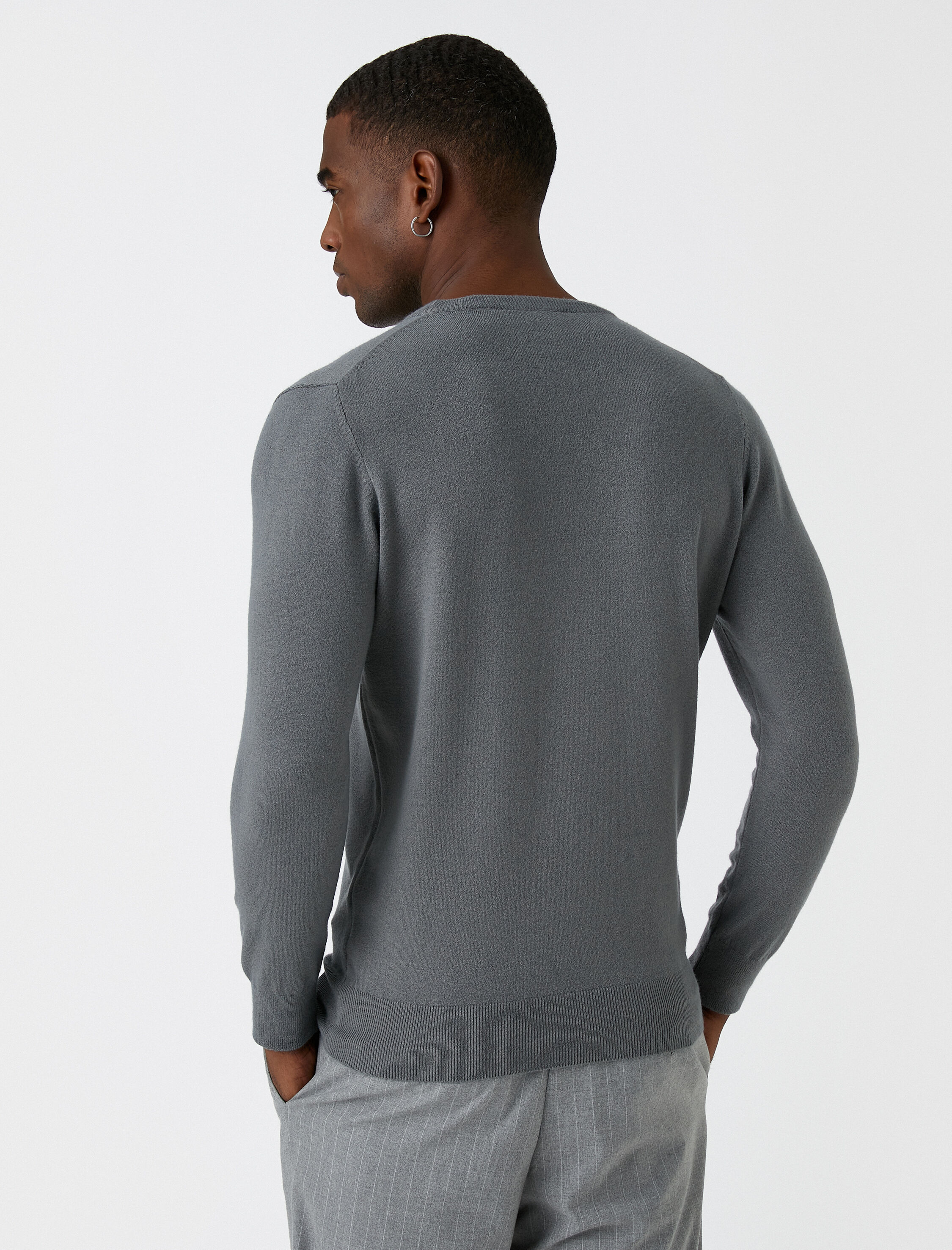   Basic Triko Kazak Bisiklet Yaka