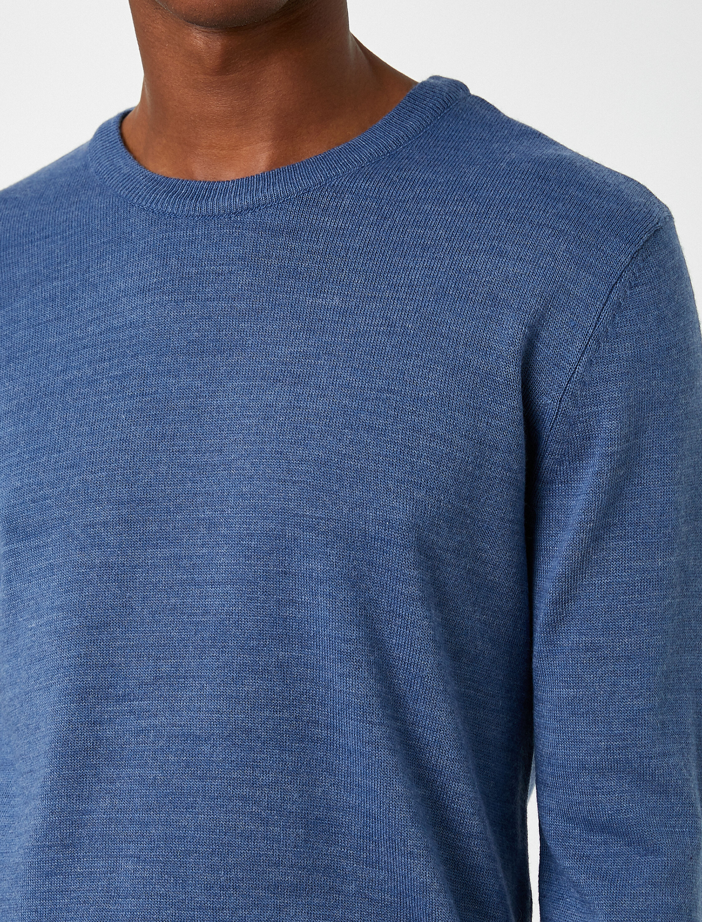   Basic Triko Kazak Bisiklet Yaka Dar Kesim Uzun Kollu