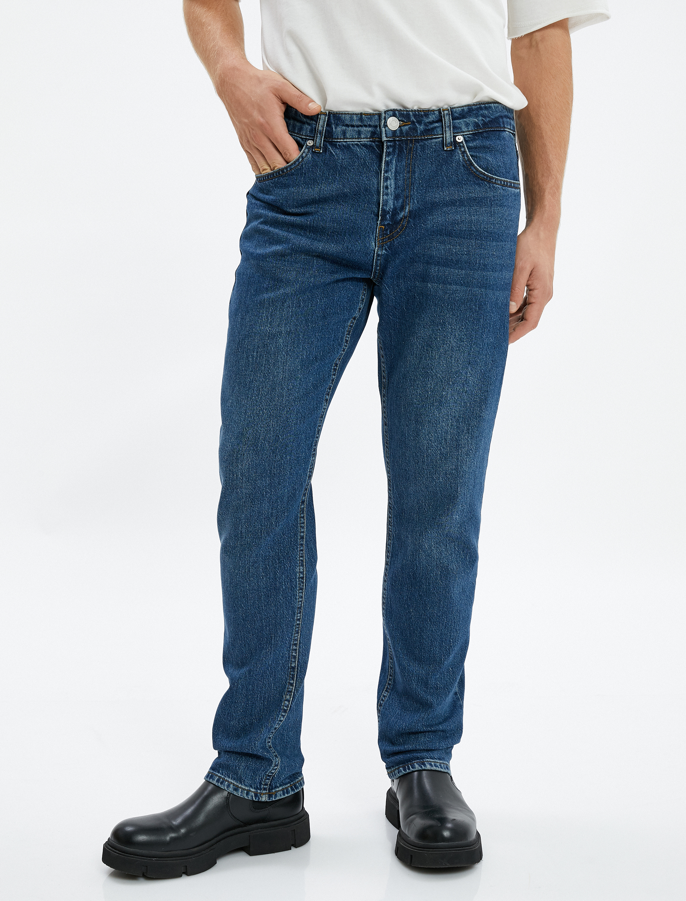   Straight Fit Boru Paça Kot Pantolon - Mark Jean