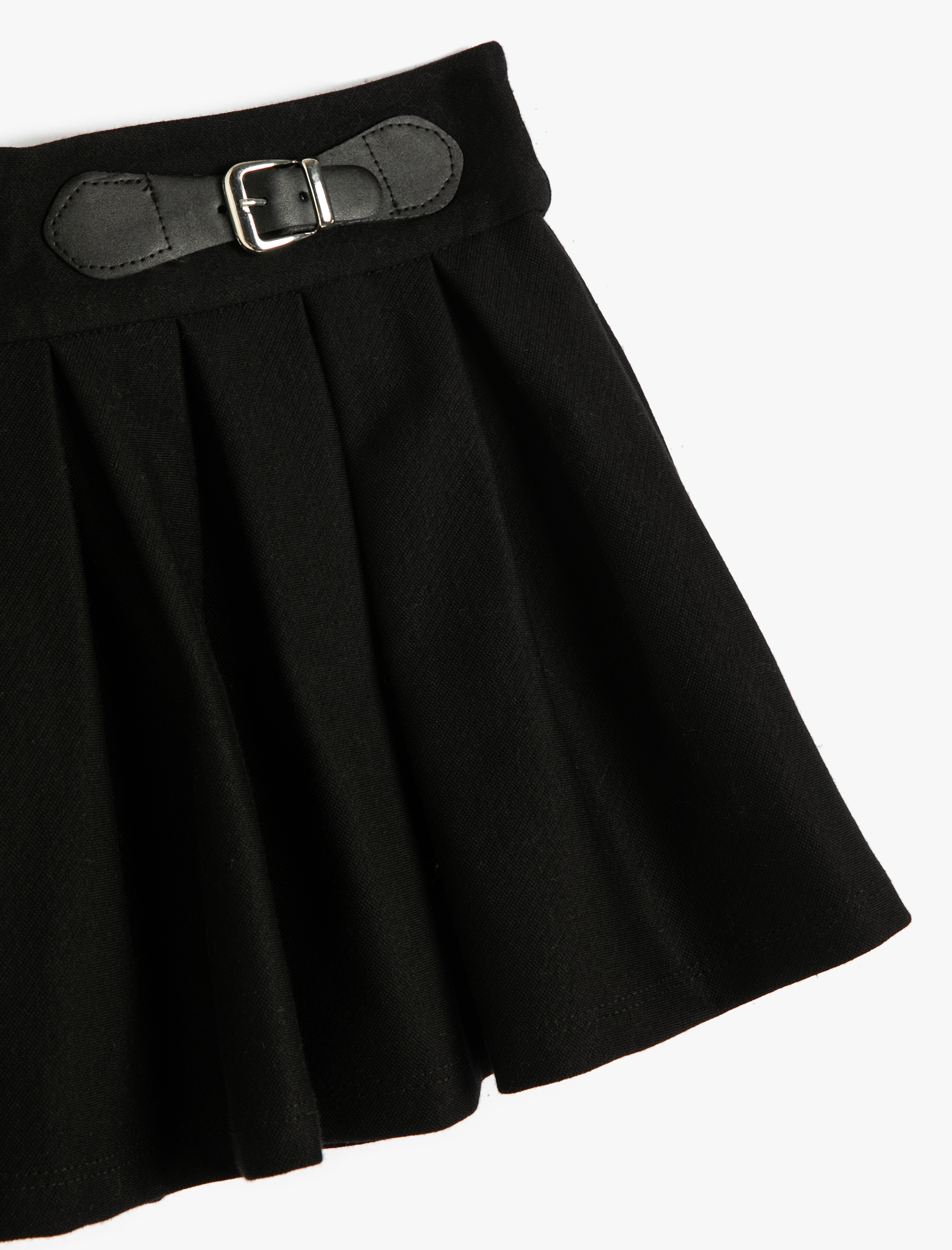  Kız Çocuk Etek Pileli Toka Detaylı Pamuklu