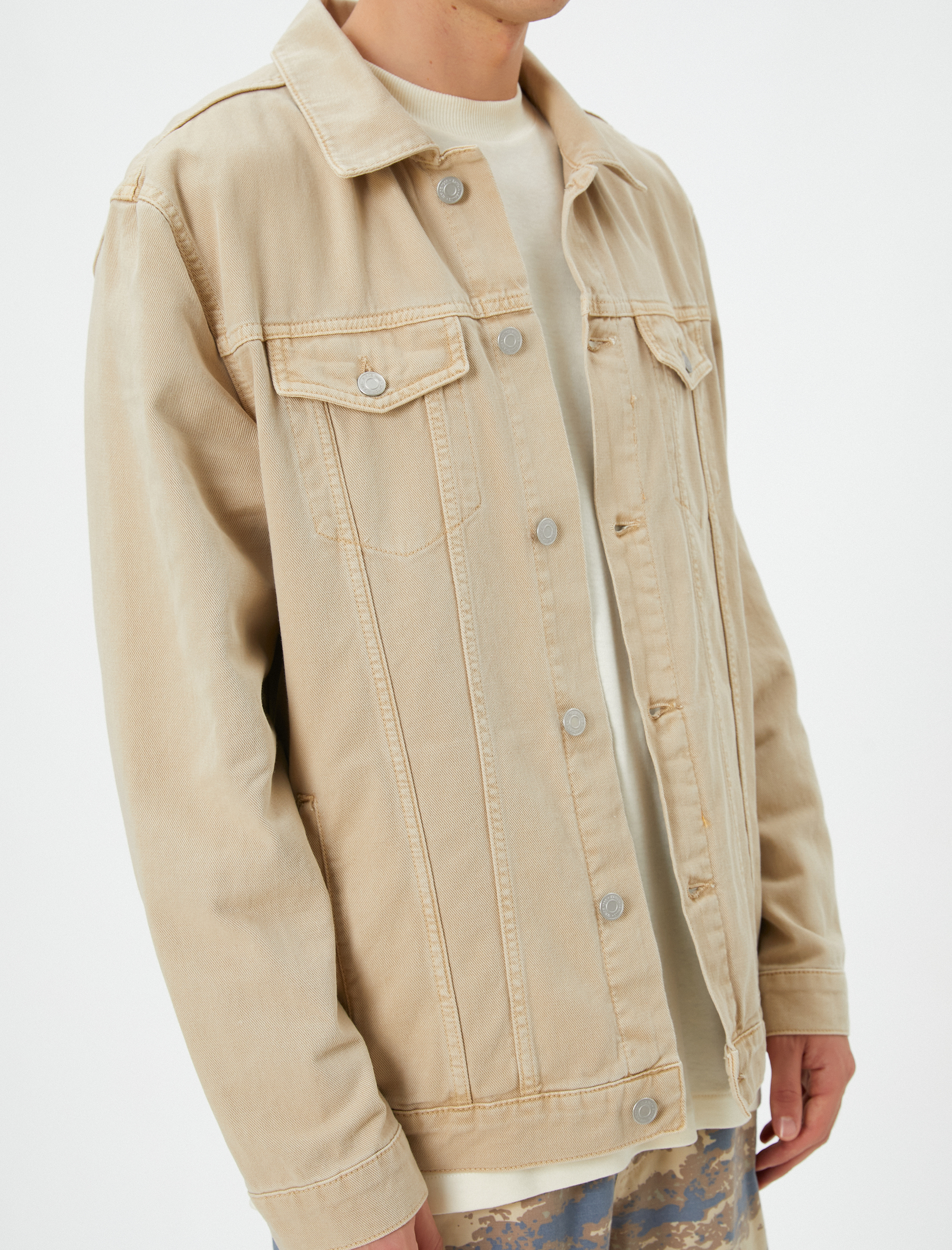   Kot Ceket Klasik Yaka Cep Detaylı Düğmeli