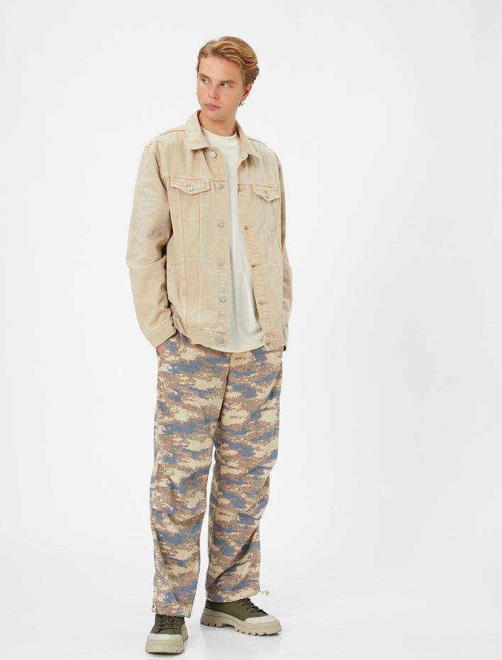  Kot Ceket Klasik Yaka Cep Detaylı Düğmeli