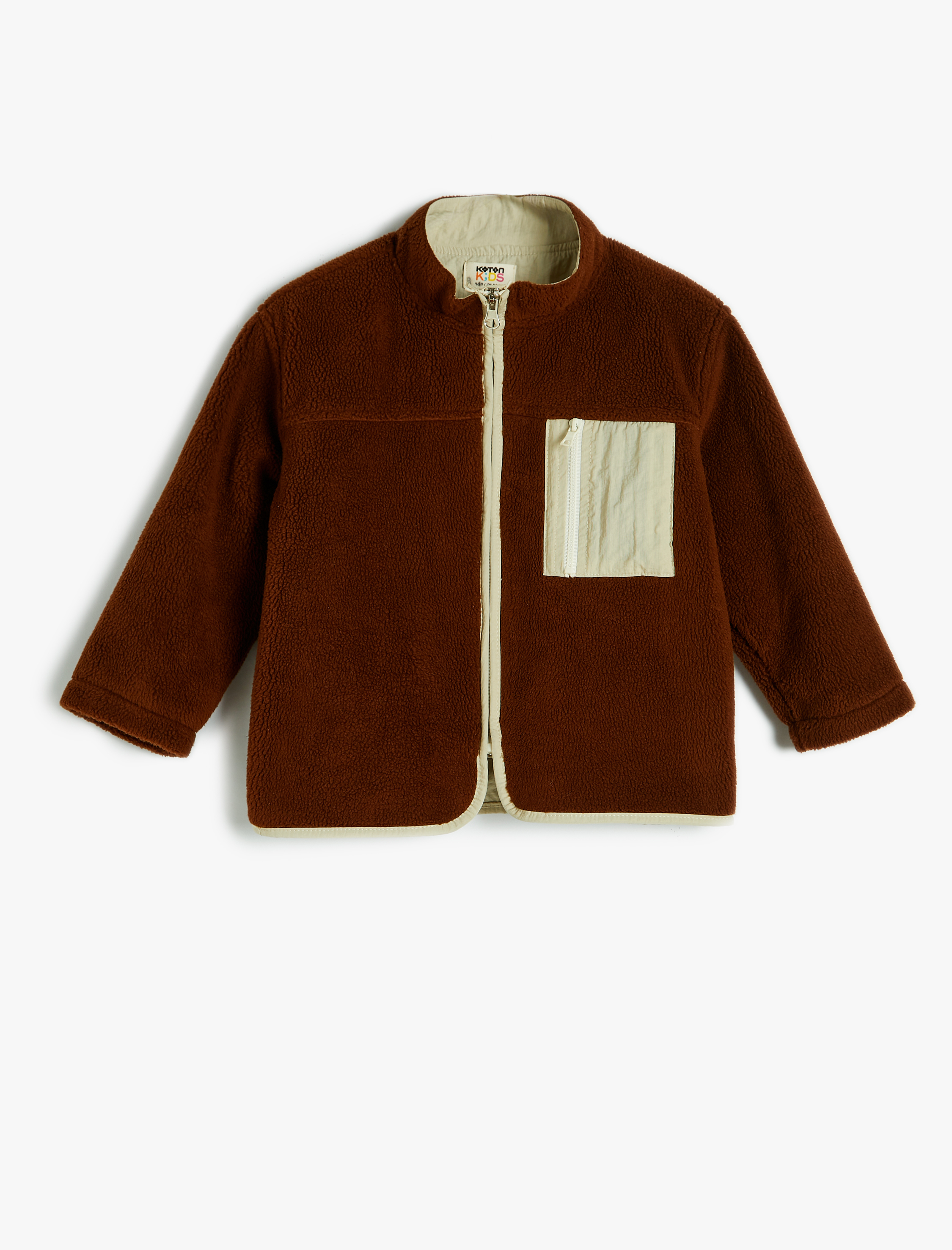  Erkek Bebek Polar Ceket Fermuarlı Paraşüt Kumaş Detaylı Pamuklu