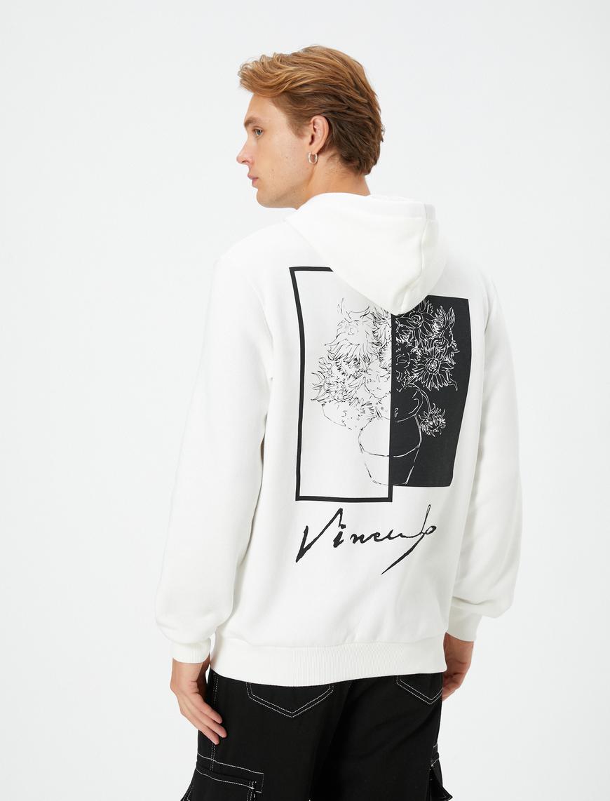   Vincent Van Gogh Hoodie Kanguru Cepli Lisanslı Baskılı Şardonlu