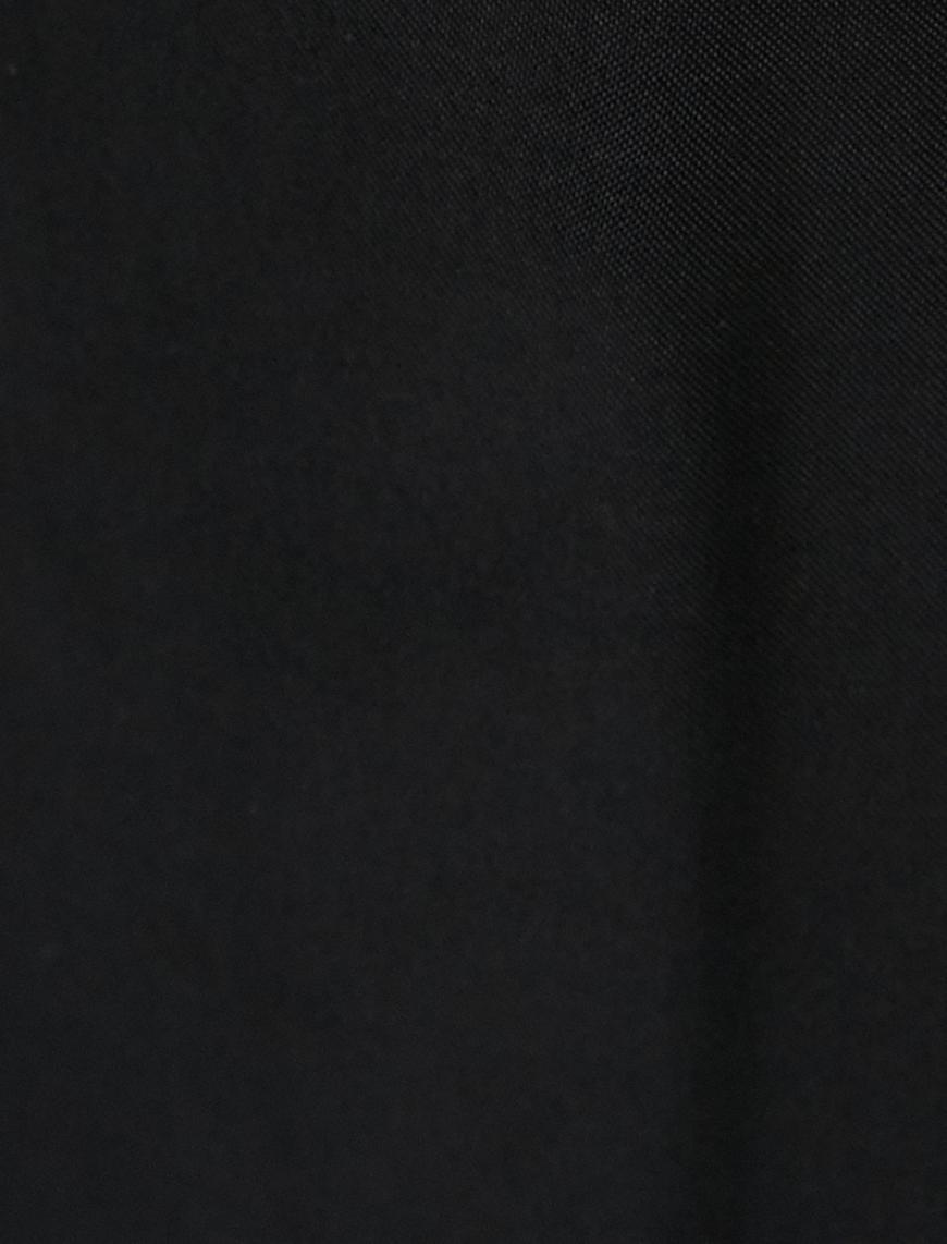   Bol Paça Pantolon Cepli Normal Bel Parlak Pile Detaylı Viskon