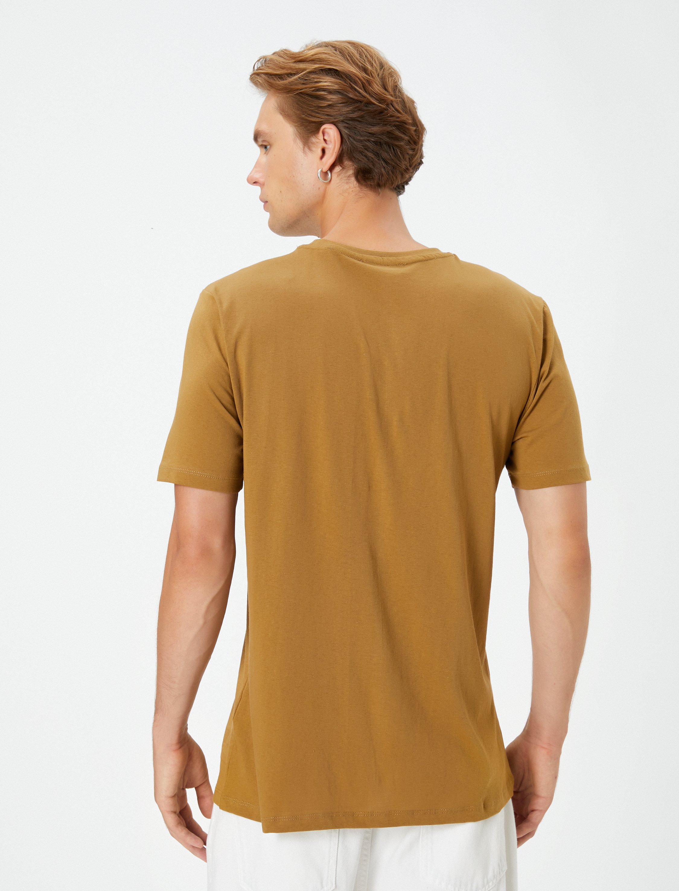   Slogan Baskılı Tişört Bisiklet Yaka Kısa Kollu Pamuklu