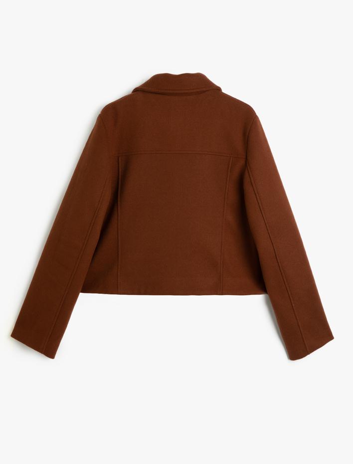  Biker Ceket Süet Görünümlü Kruvaze Fermuarlı Cepli Astarlı