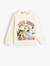 Bugs Bunny Sweatshirt Lisanslı Uzun Kollu Bisiklet Yaka Şardonlu