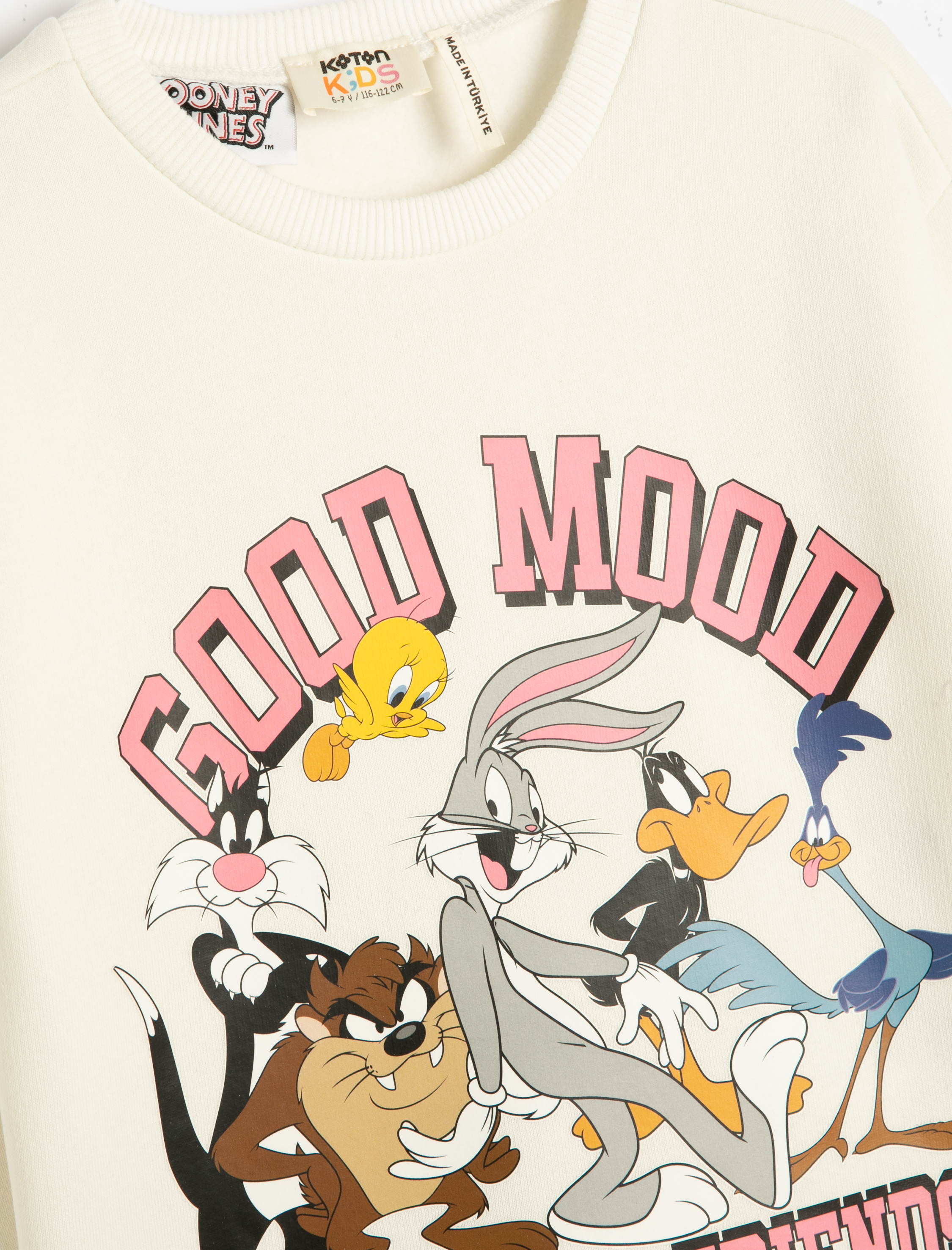  Kız Çocuk Bugs Bunny Sweatshirt Lisanslı Uzun Kollu Bisiklet Yaka Şardonlu
