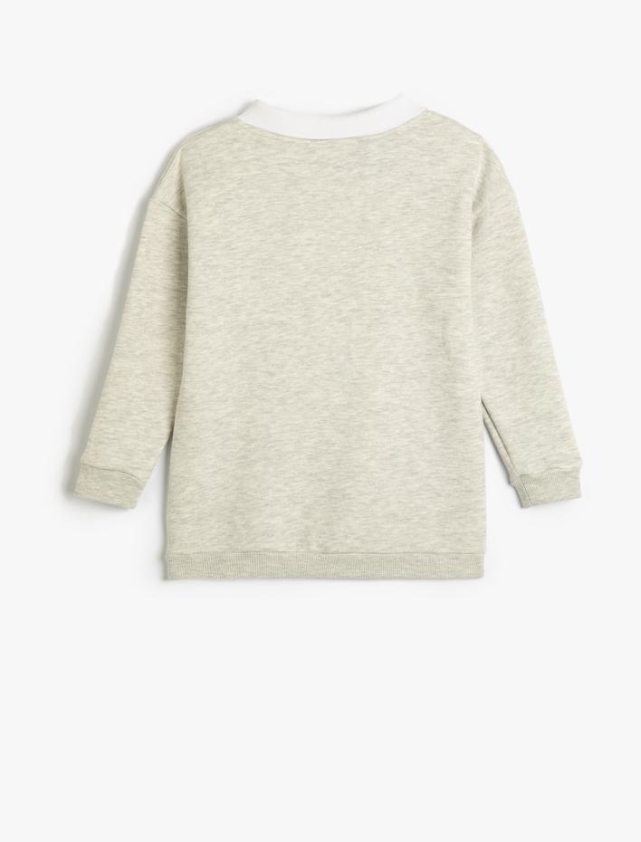 Kız Çocuk Harry Potter Sweatshirt Lisanslı Gömlek Yaka Uzun Kollu Şardonlu