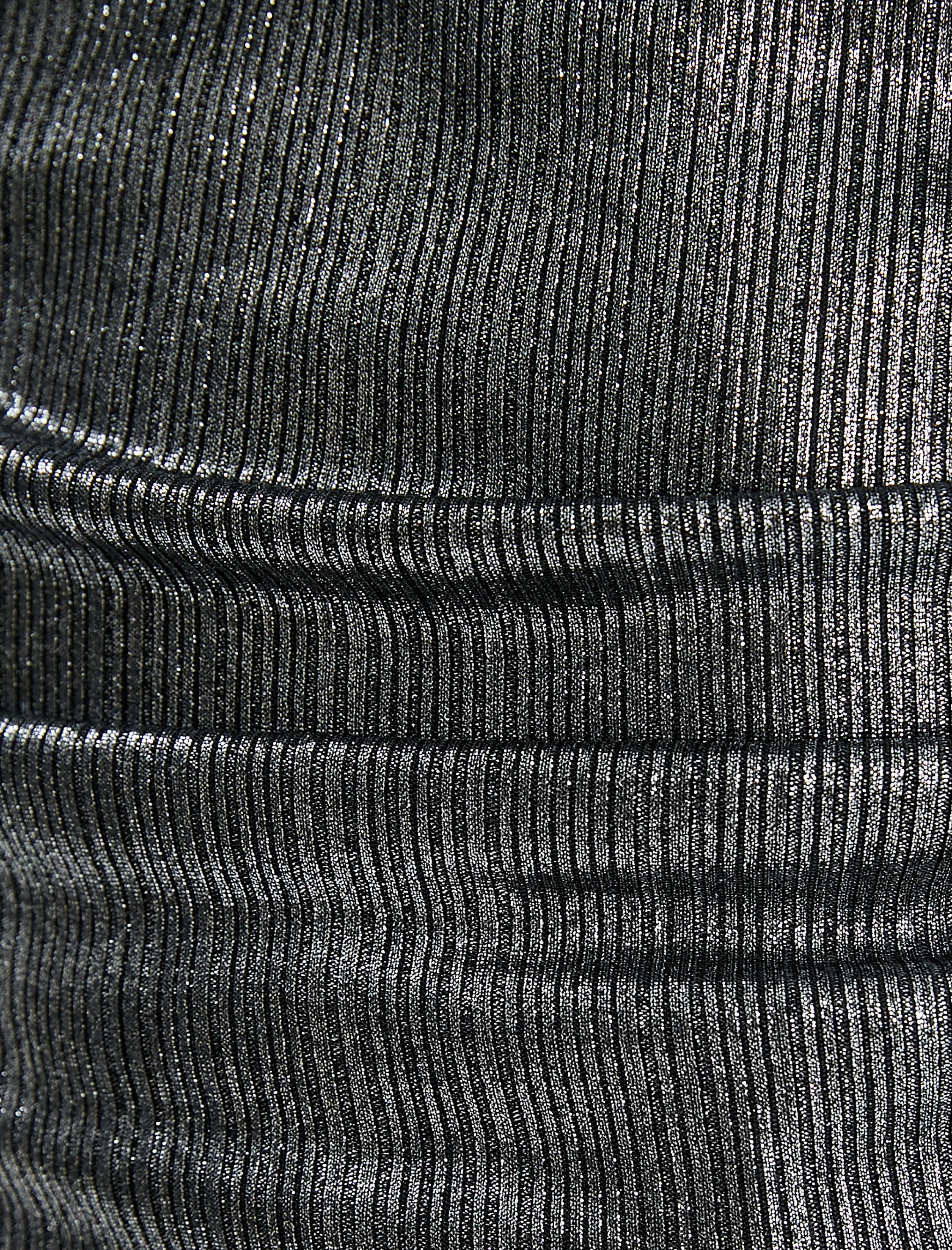   Parlak Tek Omuz Bluz Drape Detaylı Uzun Kollu