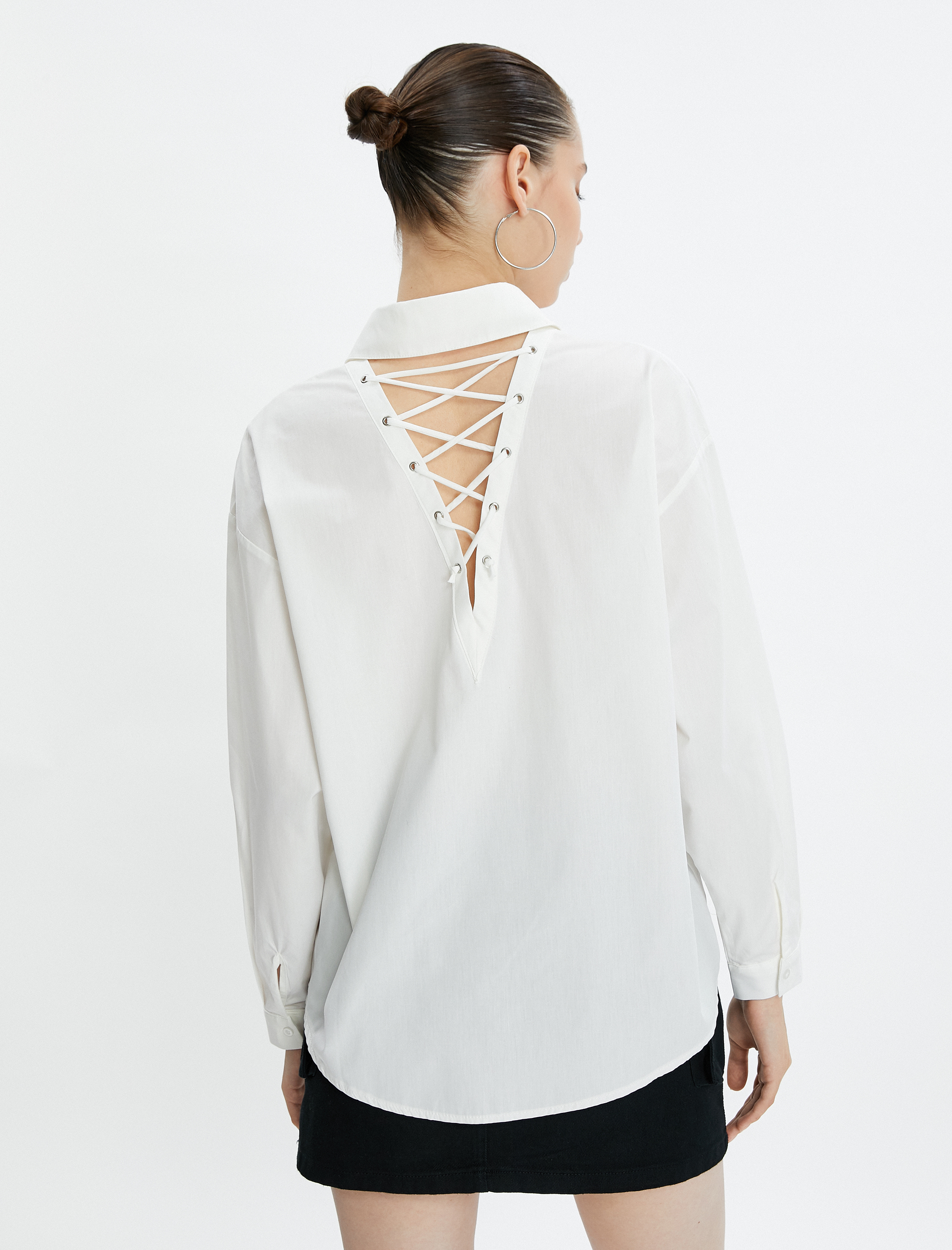   Poplin Gömlek Klasik Yaka Düğmeli Pamuklu