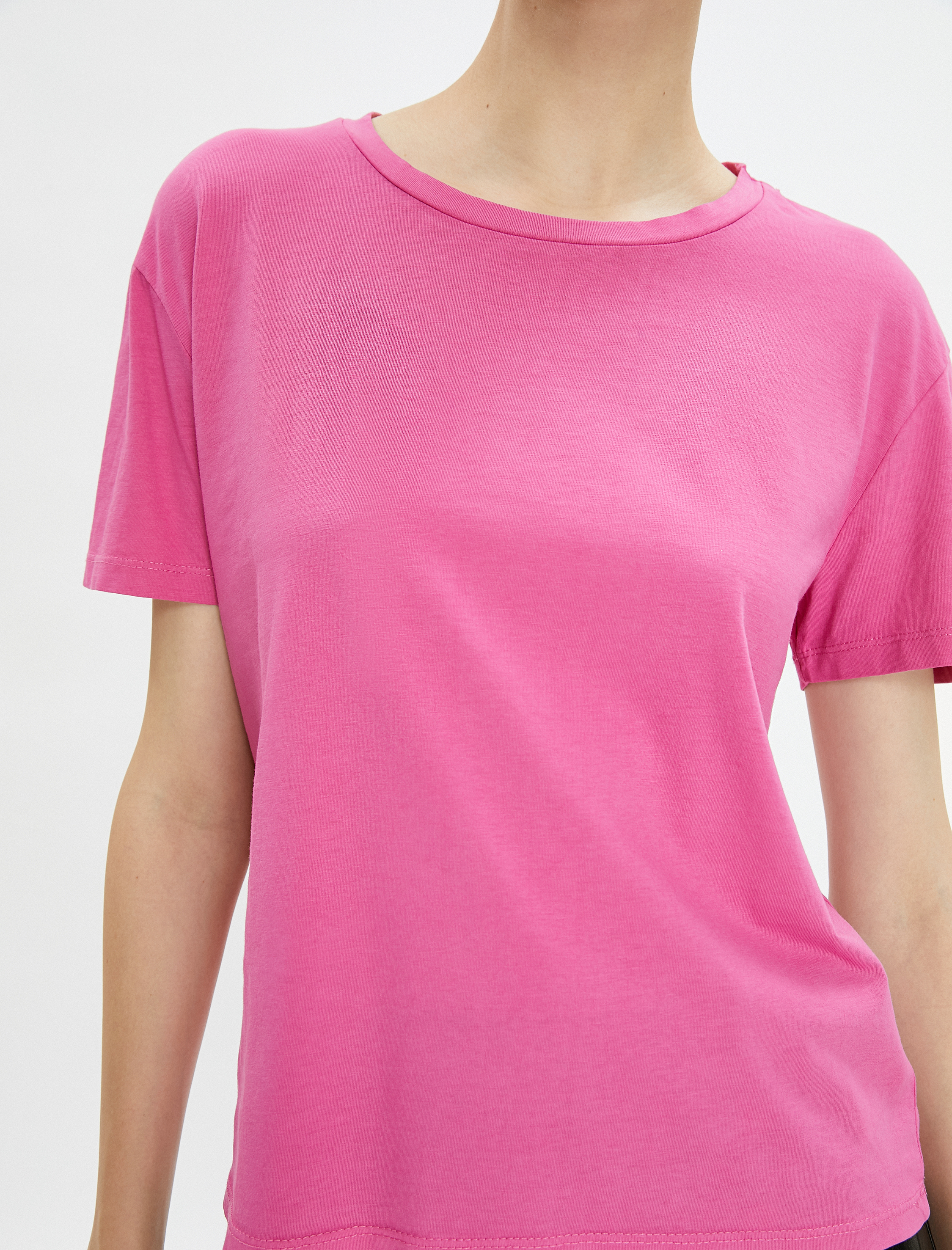   Basic Tişört Kısa Kollu Bisiklet Yaka Pamuklu