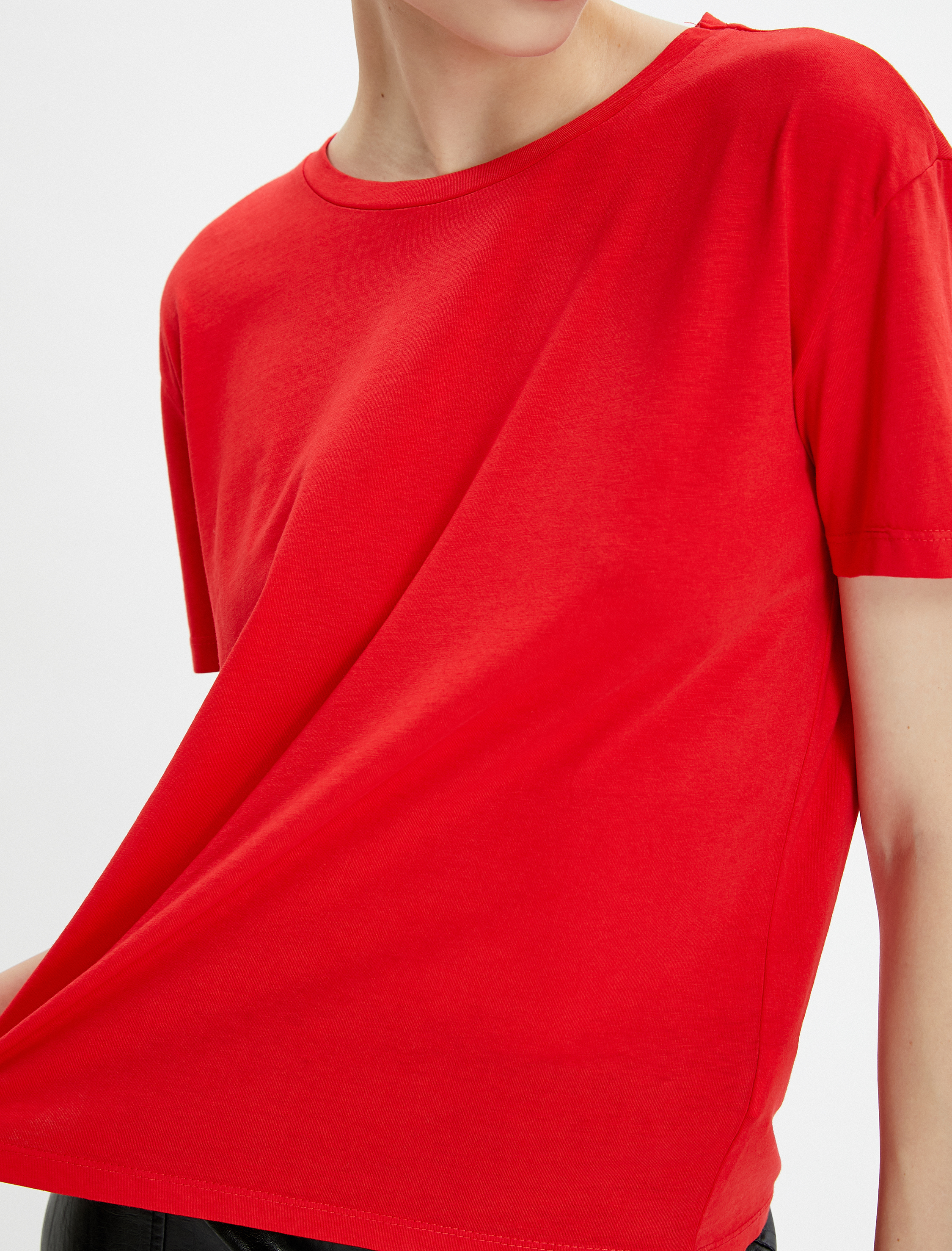   Basic Tişört Kısa Kollu Bisiklet Yaka Pamuklu