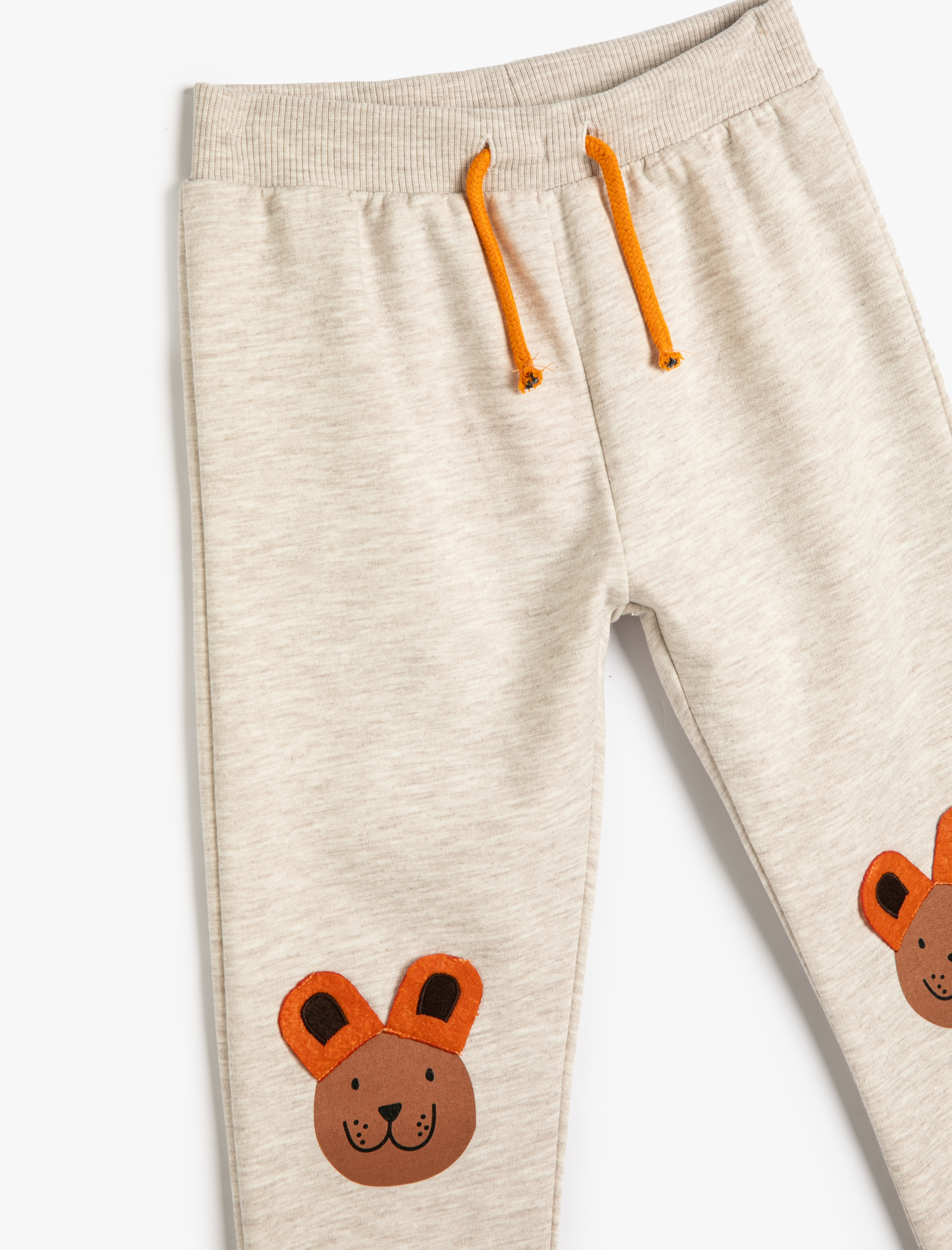  Erkek Bebek Jogger Eşofman Altı Ayıcık Baskılı Beli Bağlamalı Şardonlu