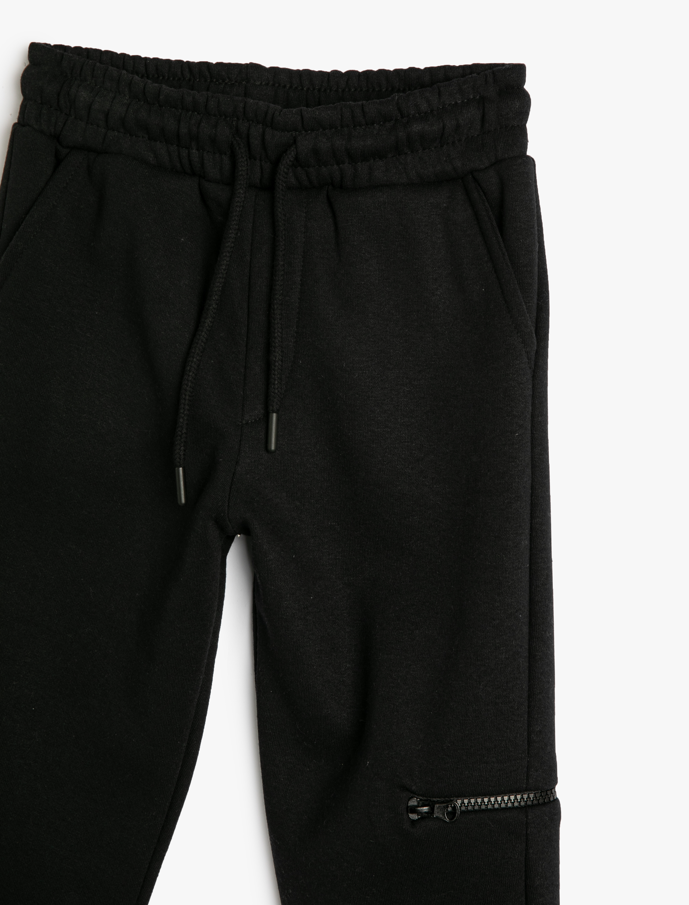  Erkek Çocuk Jogger Eşofman Altı Fermuar Detaylı Beli Bağlamalı Şardonlu