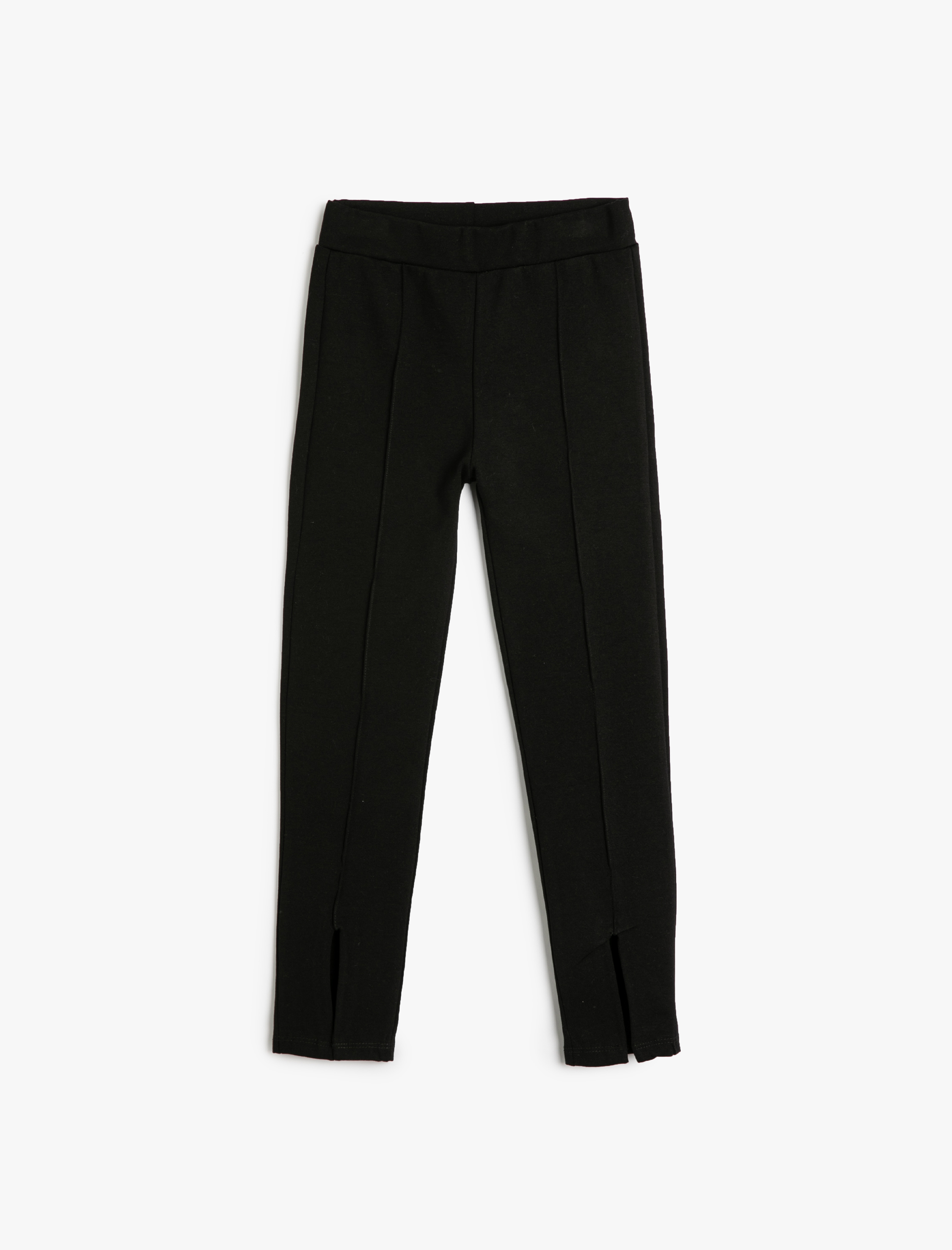  Kız Çocuk Basic Tayt Yırtmaç Detaylı Beli Lastikli