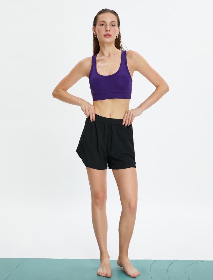  Spor Taytlı Şort Yanları File Detaylı Dokuma