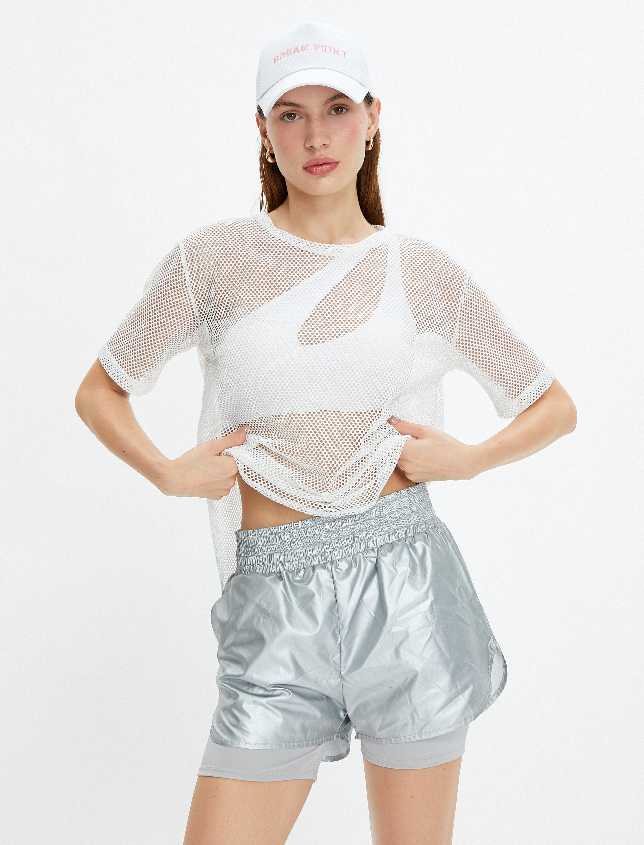   File Spor Tişört Kısa Kollu Bisiklet Yaka Rahat Kesim