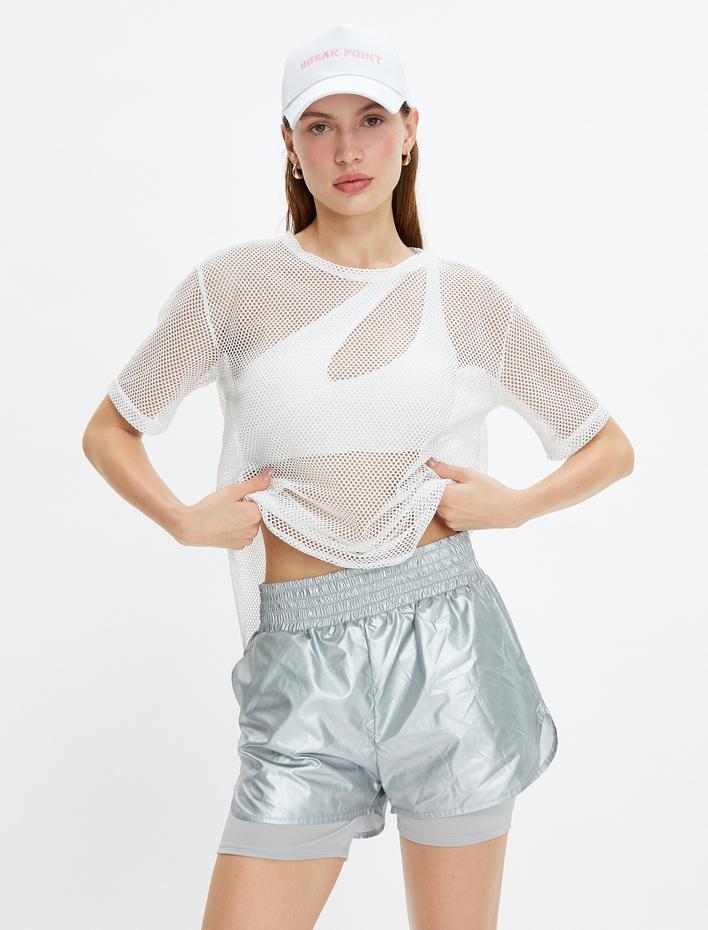  File Spor Tişört Kısa Kollu Bisiklet Yaka Rahat Kesim