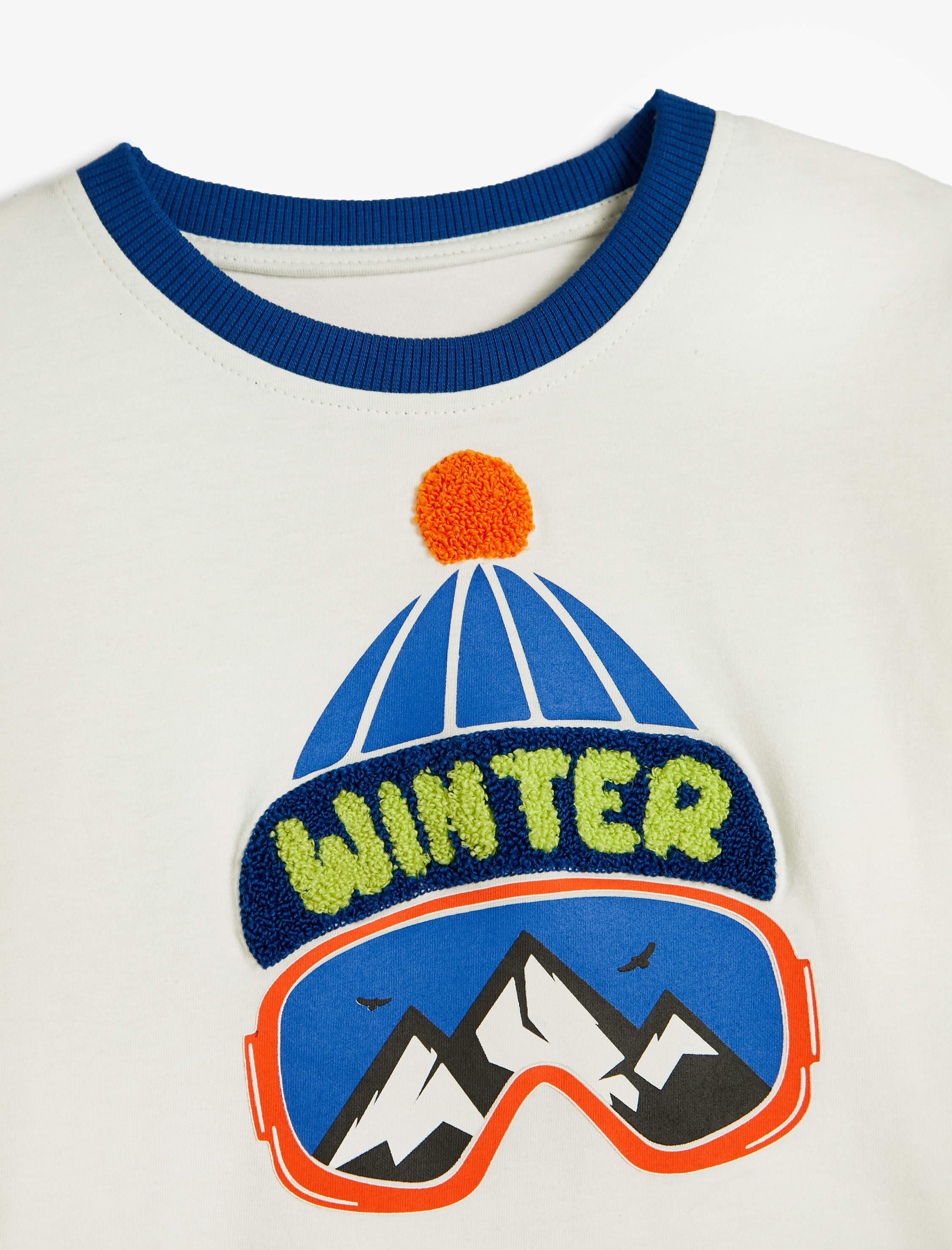  Erkek Bebek Sweatshirt Kış Temalı Baskılı Uzun Kollu Bisiklet Yaka