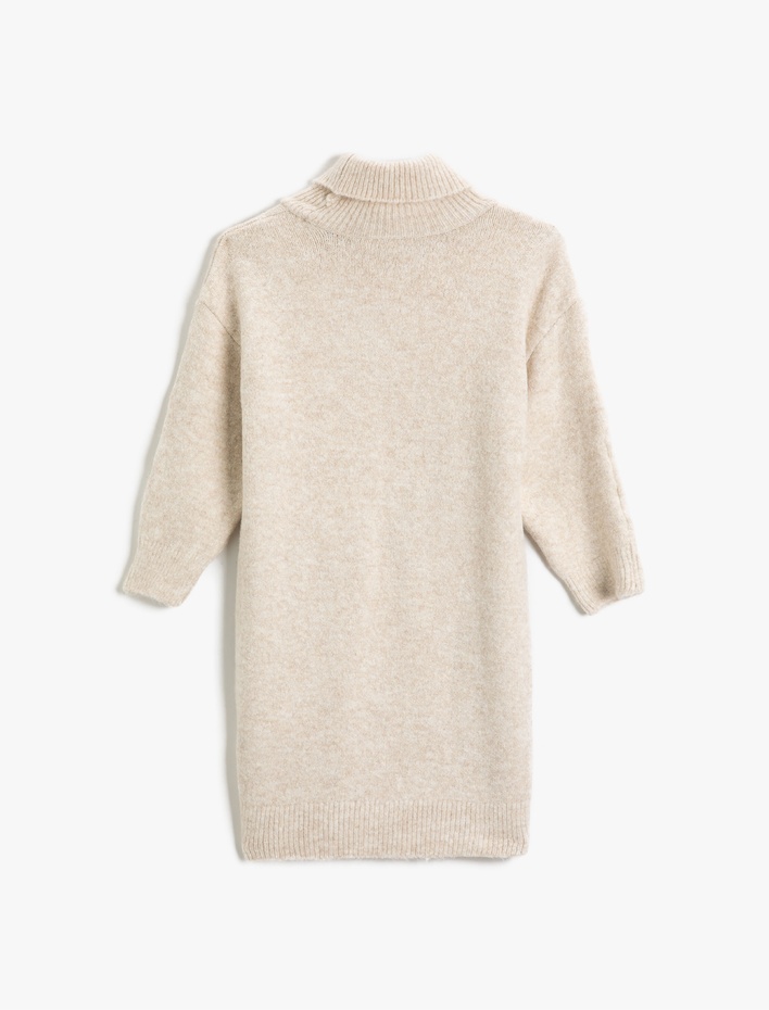 Kız Çocuk Uzun Triko Boğazlı Kazak