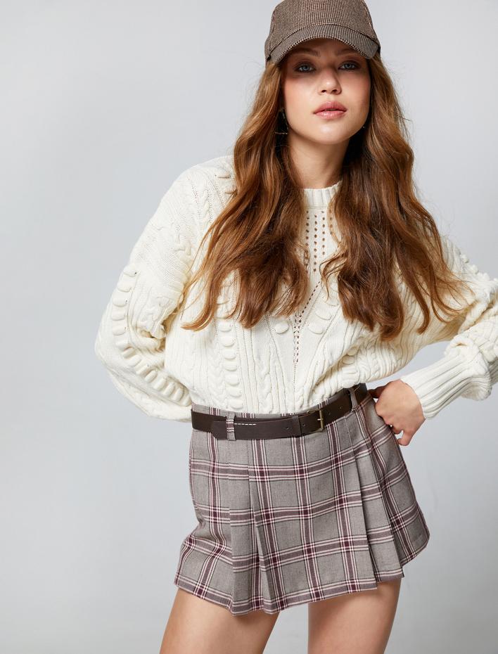  Örgü Dokulu Triko Kazak Akrilik