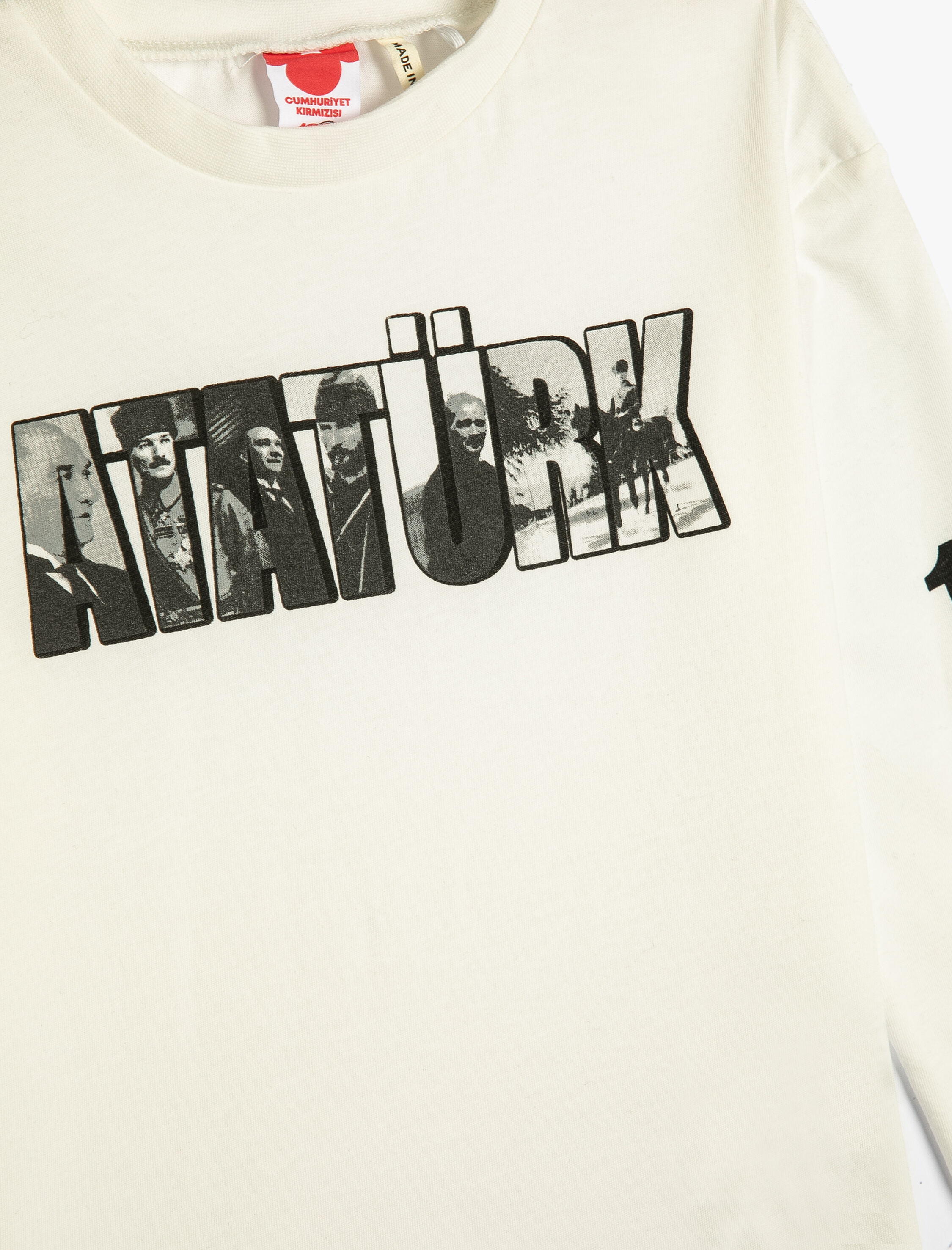  Erkek Bebek Atatürk Tişört Uzun Kollu Bisiklet Yaka Pamuklu