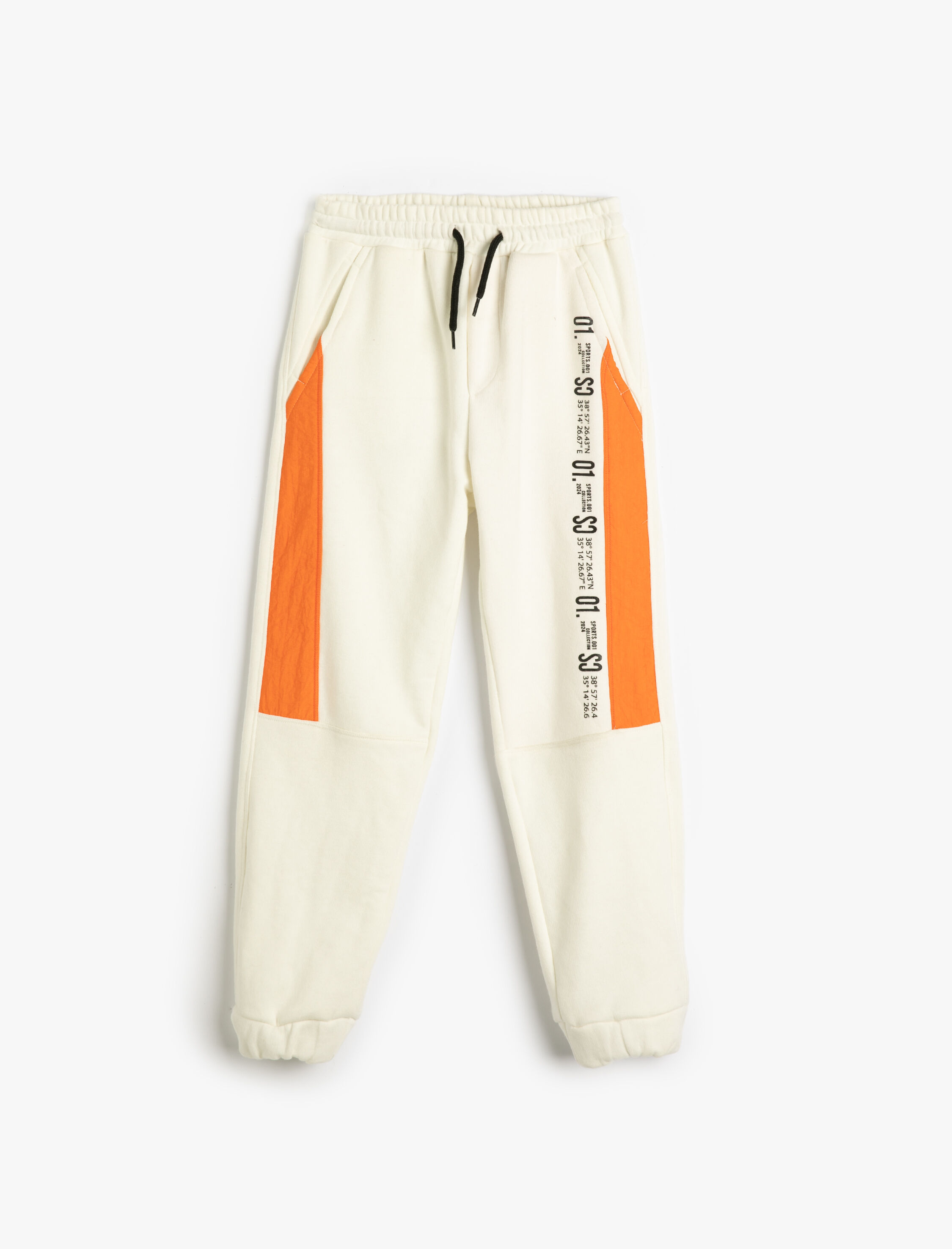  Erkek Çocuk Jogger Eşofman Altı Cepli Beli Bağlamalı Renk Kontrastlı