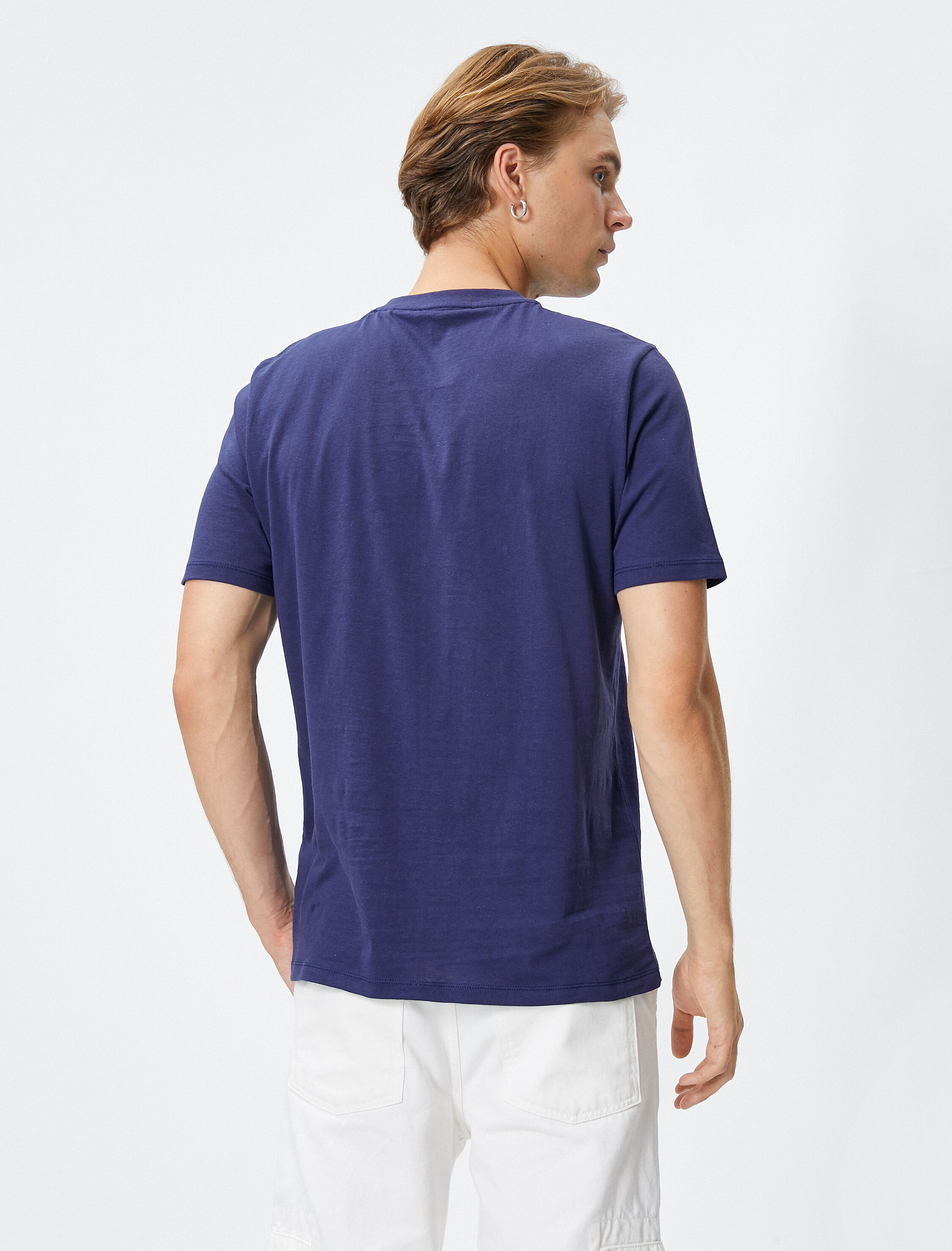   Slogan Baskılı Tişört Bisiklet Yaka Kısa Kollu Pamuklu