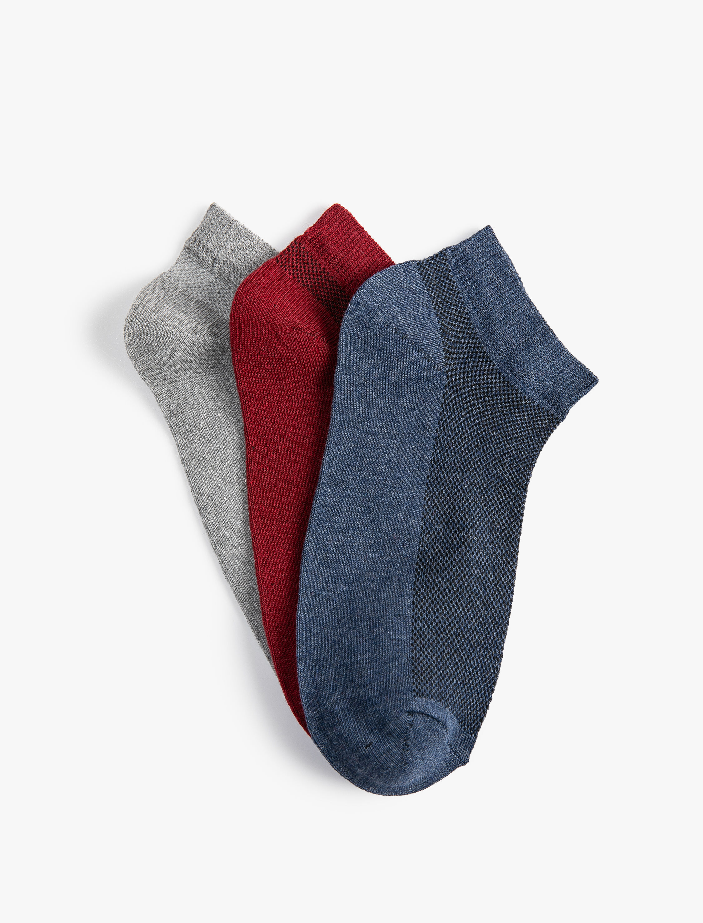  Erkek 3'lü Patik Çorap Seti Çok Renkli