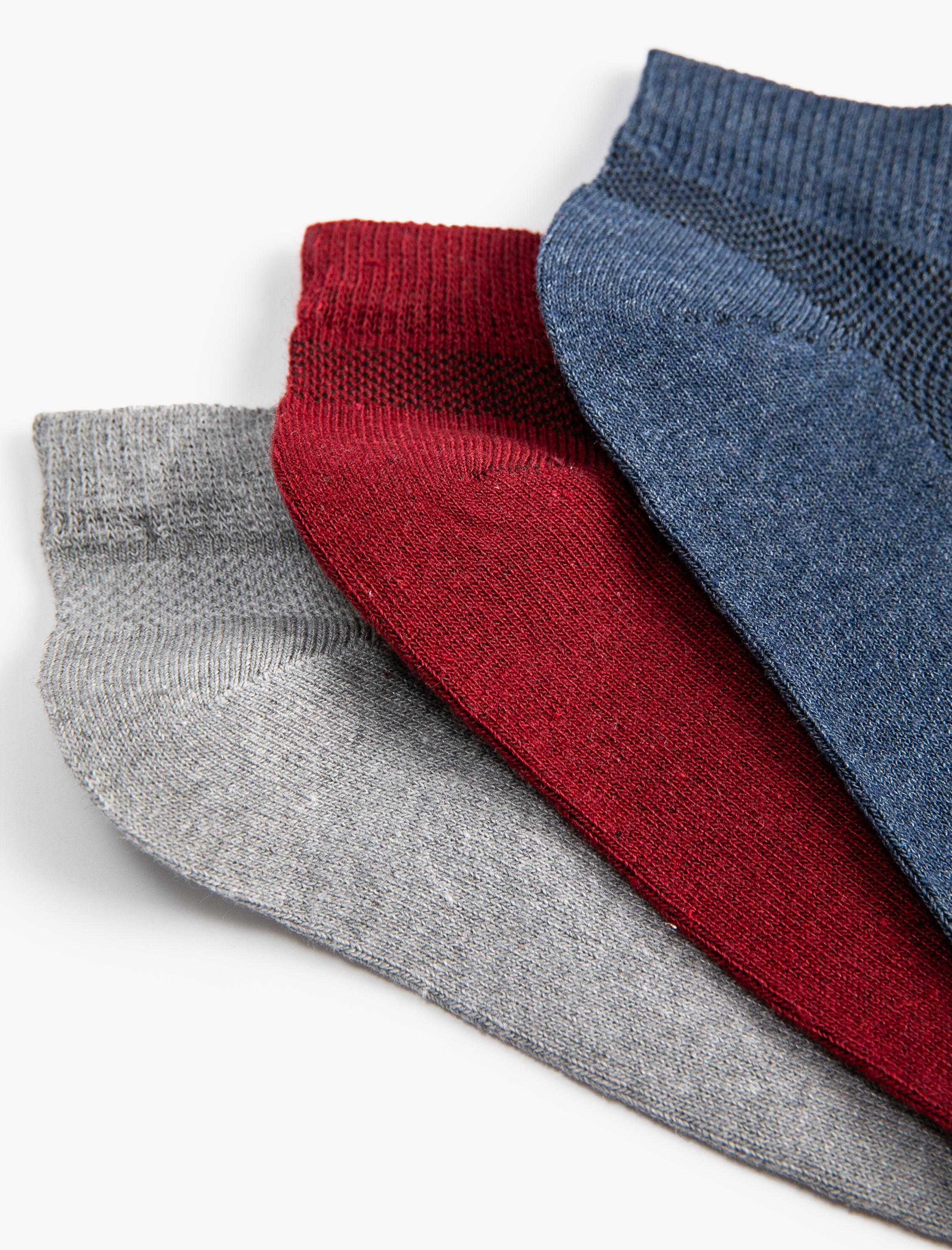  Erkek 3'lü Patik Çorap Seti Çok Renkli