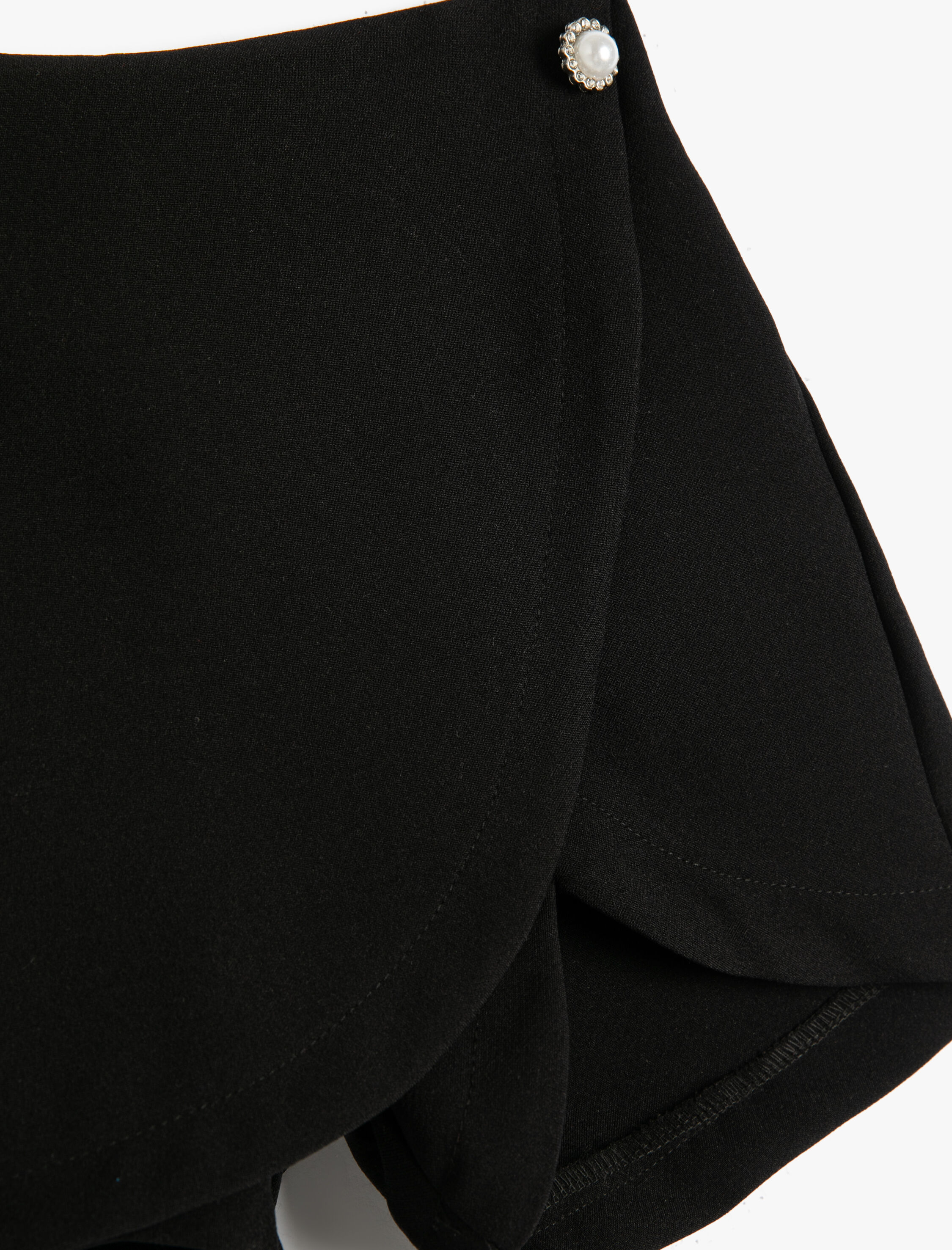  Kız Çocuk Şort Düğme Detaylı Beli Lastikli