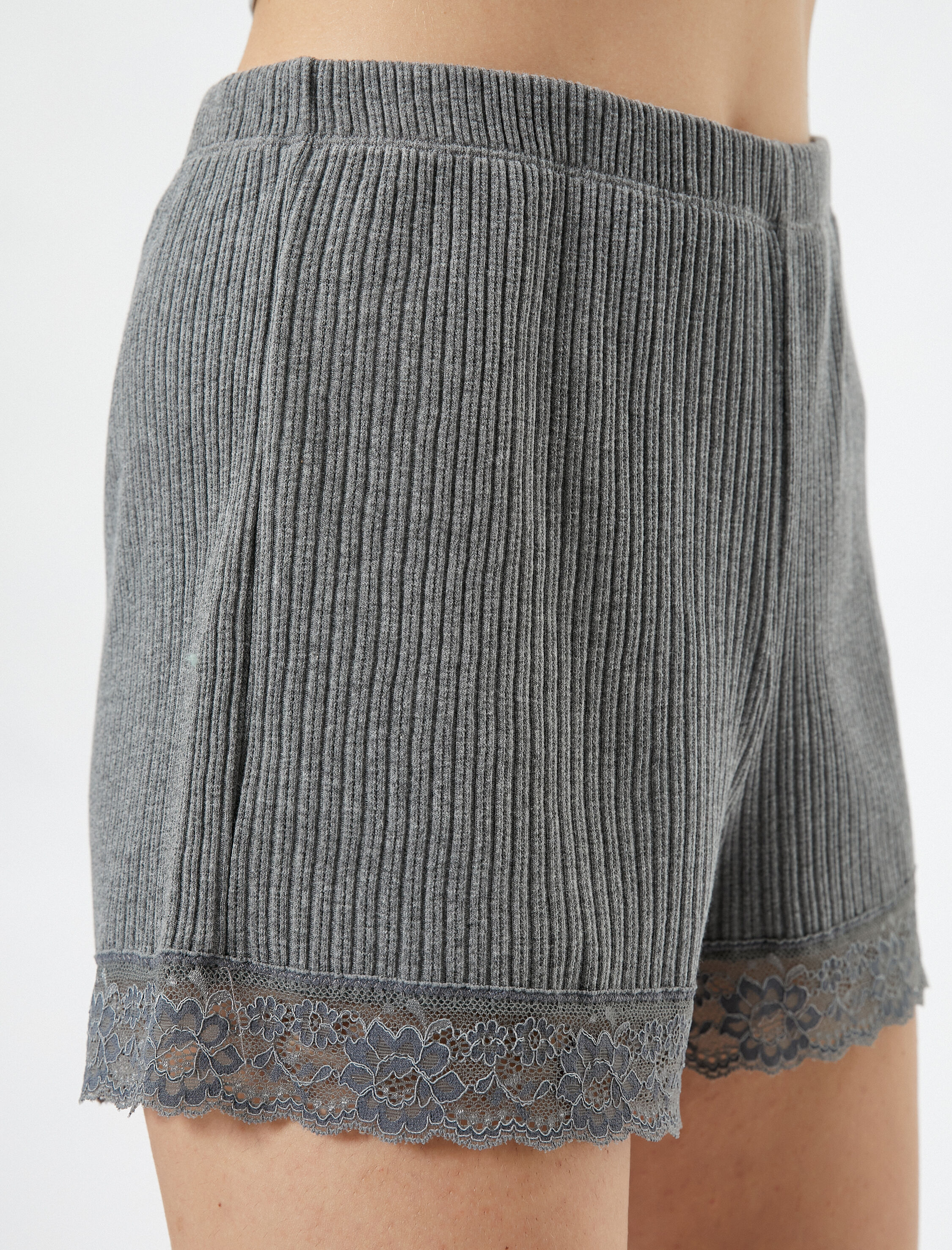   Şort Pijama Altı Fitilli Dantel Detaylı