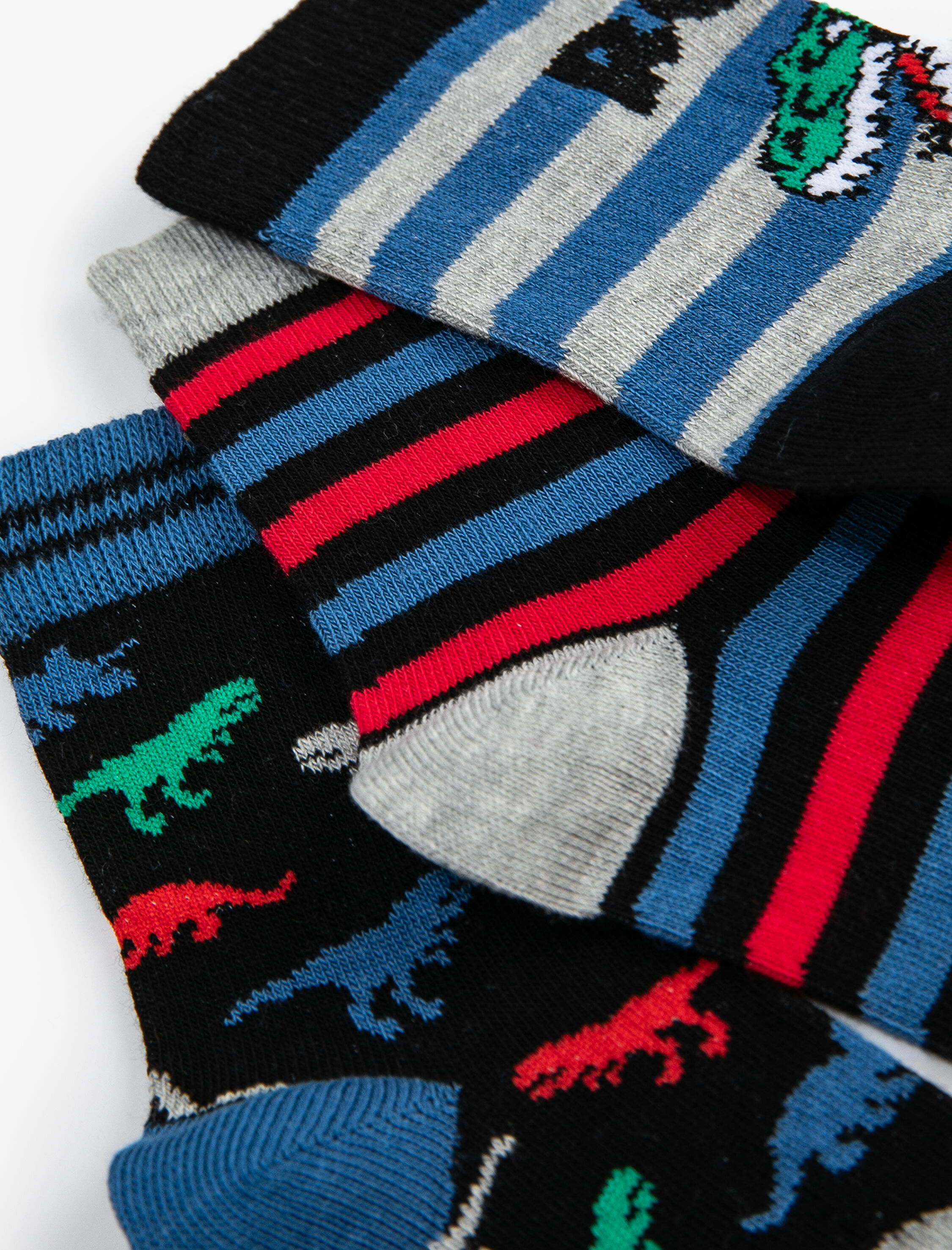  Erkek Çocuk Dinozorlu Çorap Seti Çok Renkli 3’lü