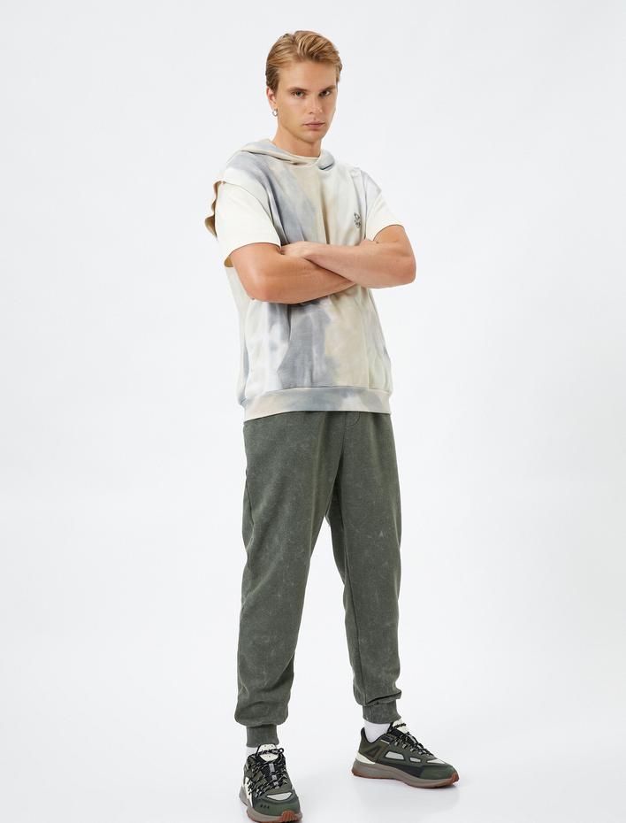  Jogger Eşofman Altı Yıkamalı Beli Bağcıklı Cepli