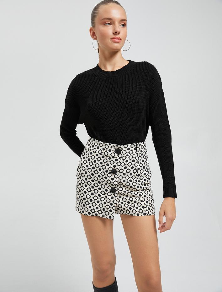  Basic Triko Kazak Yuvarlak Yaka Uzun Kollu