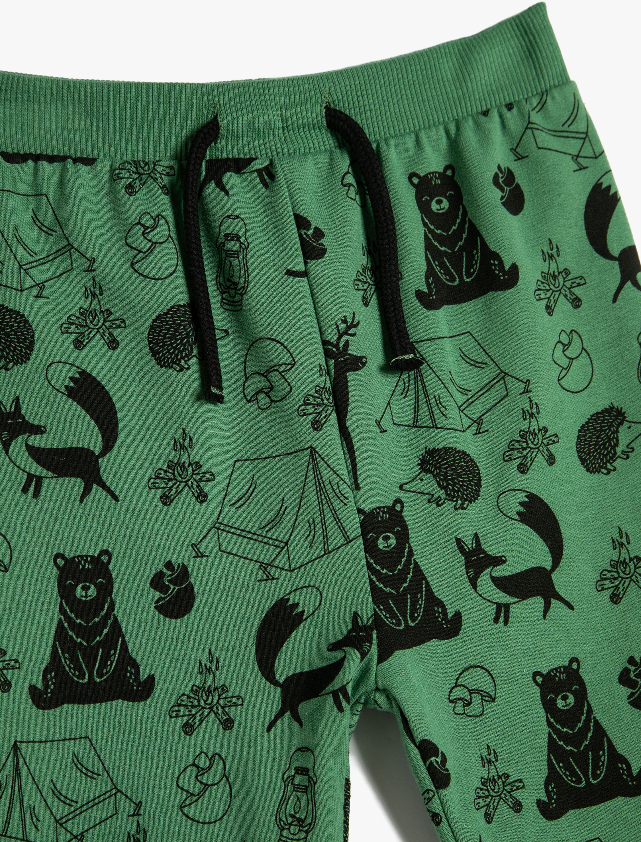 Erkek Bebek Jogger Eşofman Altı Şardonlu Beli Bağlamalı Baskı Detaylı Pamuklu