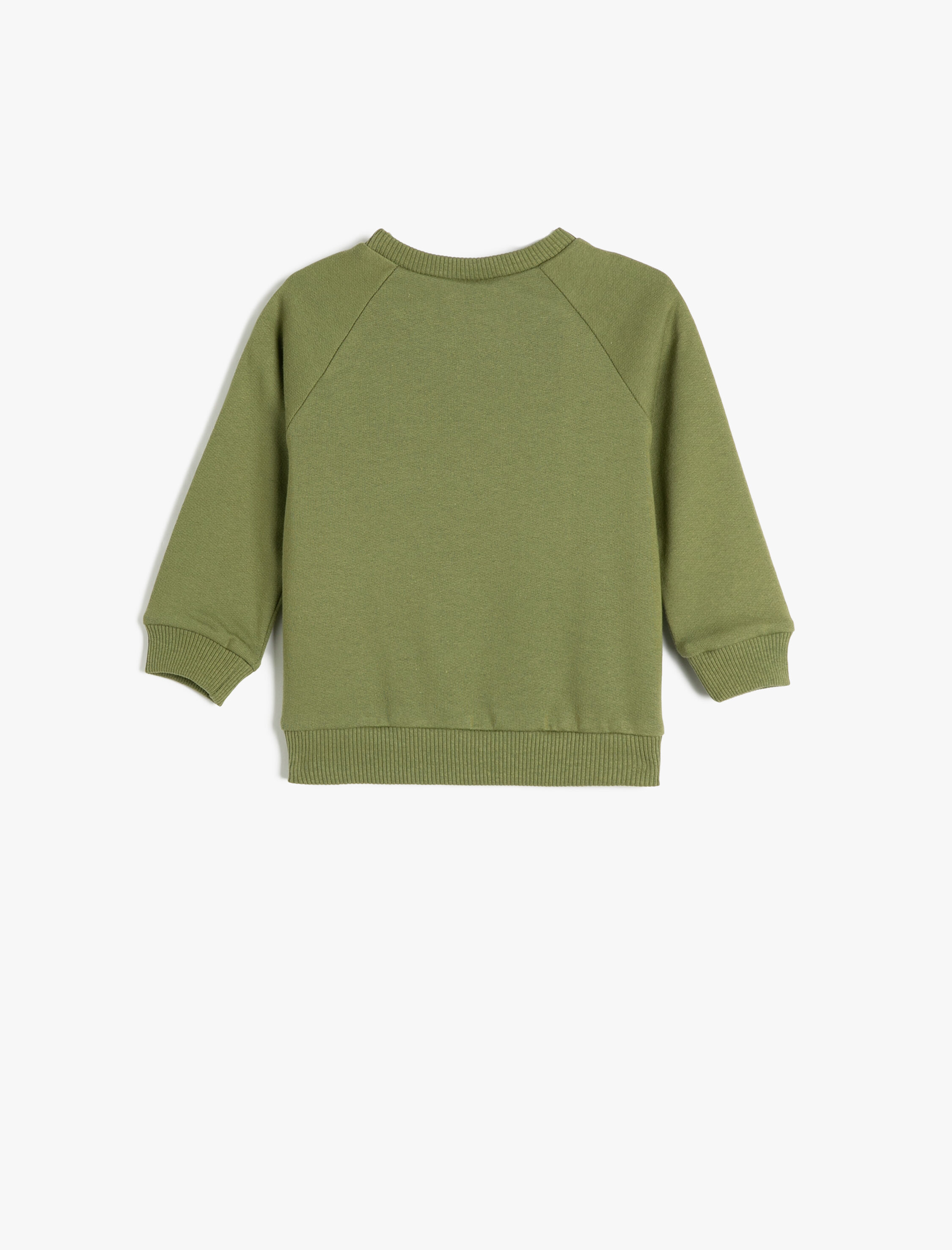  Erkek Bebek Kaplan Baskılı Sweatshirt Uzun Kollu Şardonlu Pamuklu