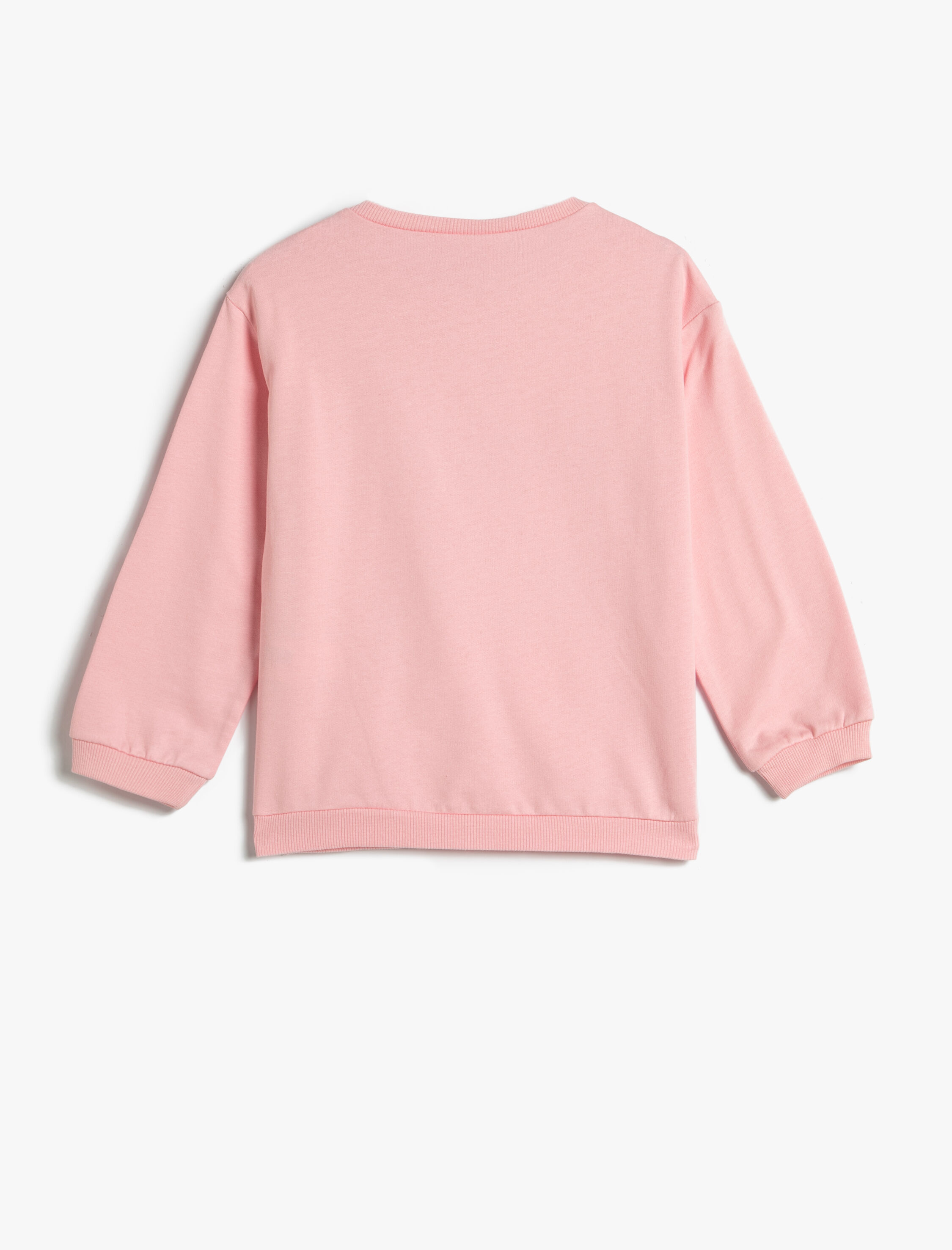  Kız Bebek Sweatshirt Uzun Kollu Bisiklet Yaka Baskılı Pamuklu Şardonlu