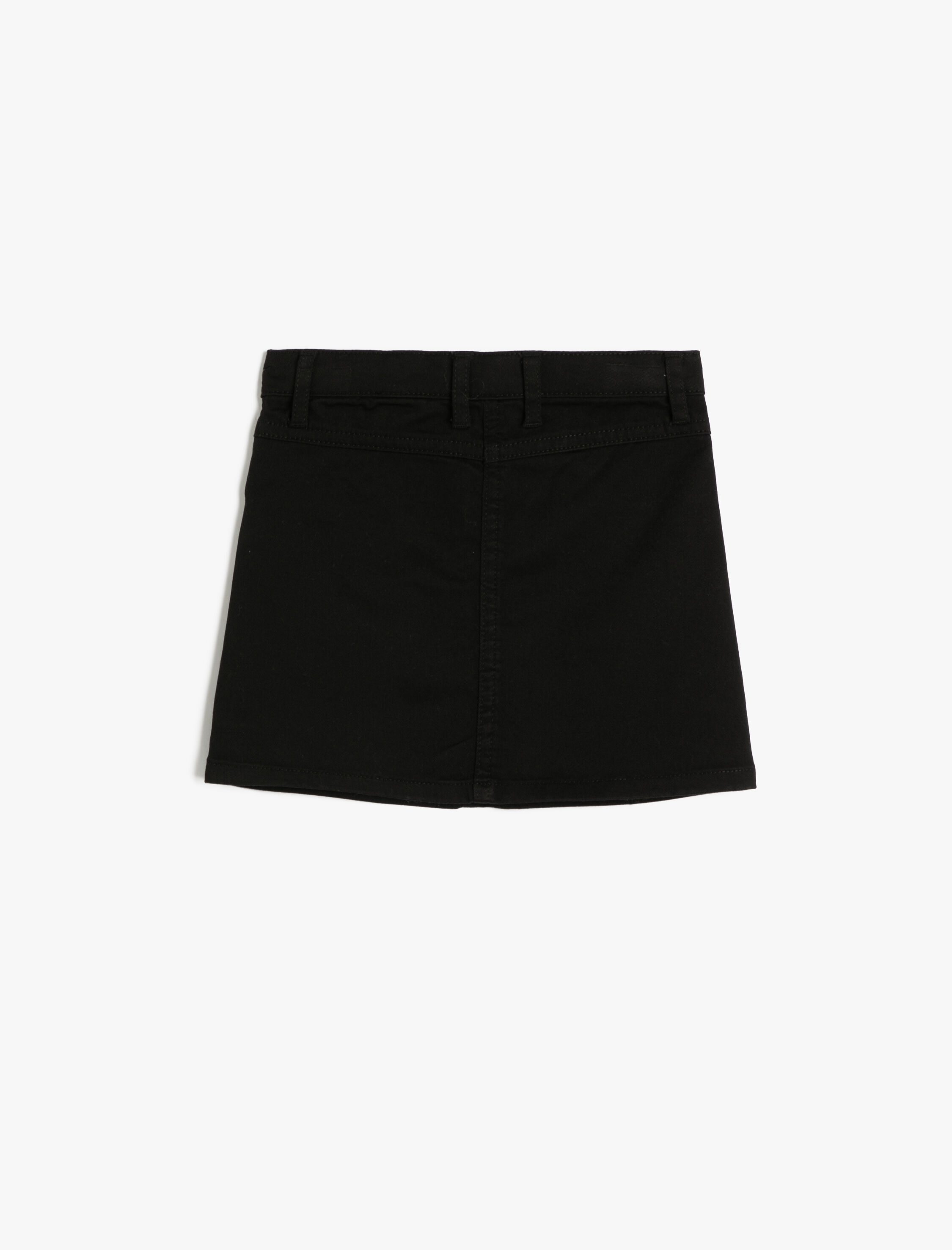  Kız Çocuk Basic Mini Etek Düğme Detaylı Cepli Pamuklu