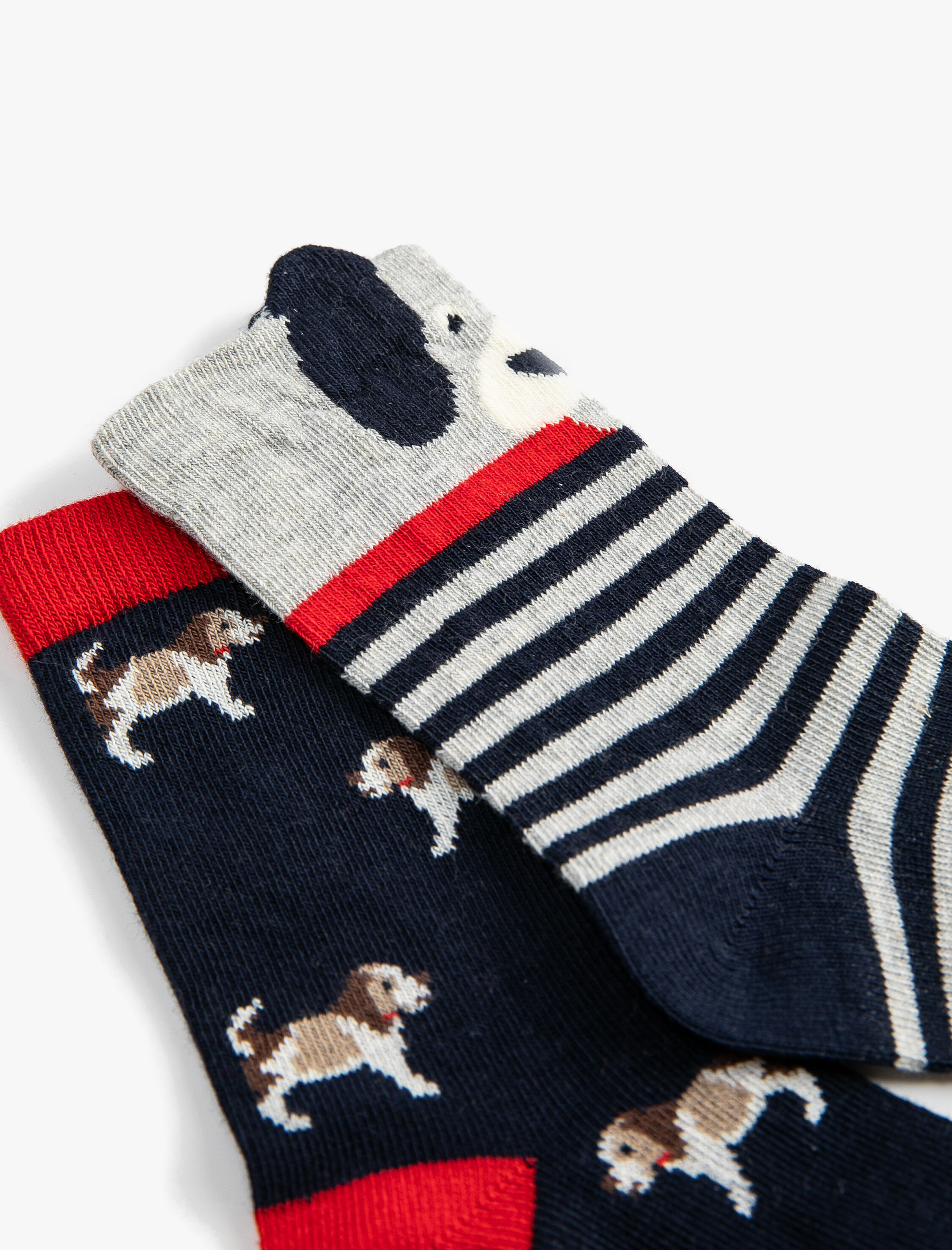  Erkek Çocuk 2'li Pamuklu Çorap Seti Köpek Temalı