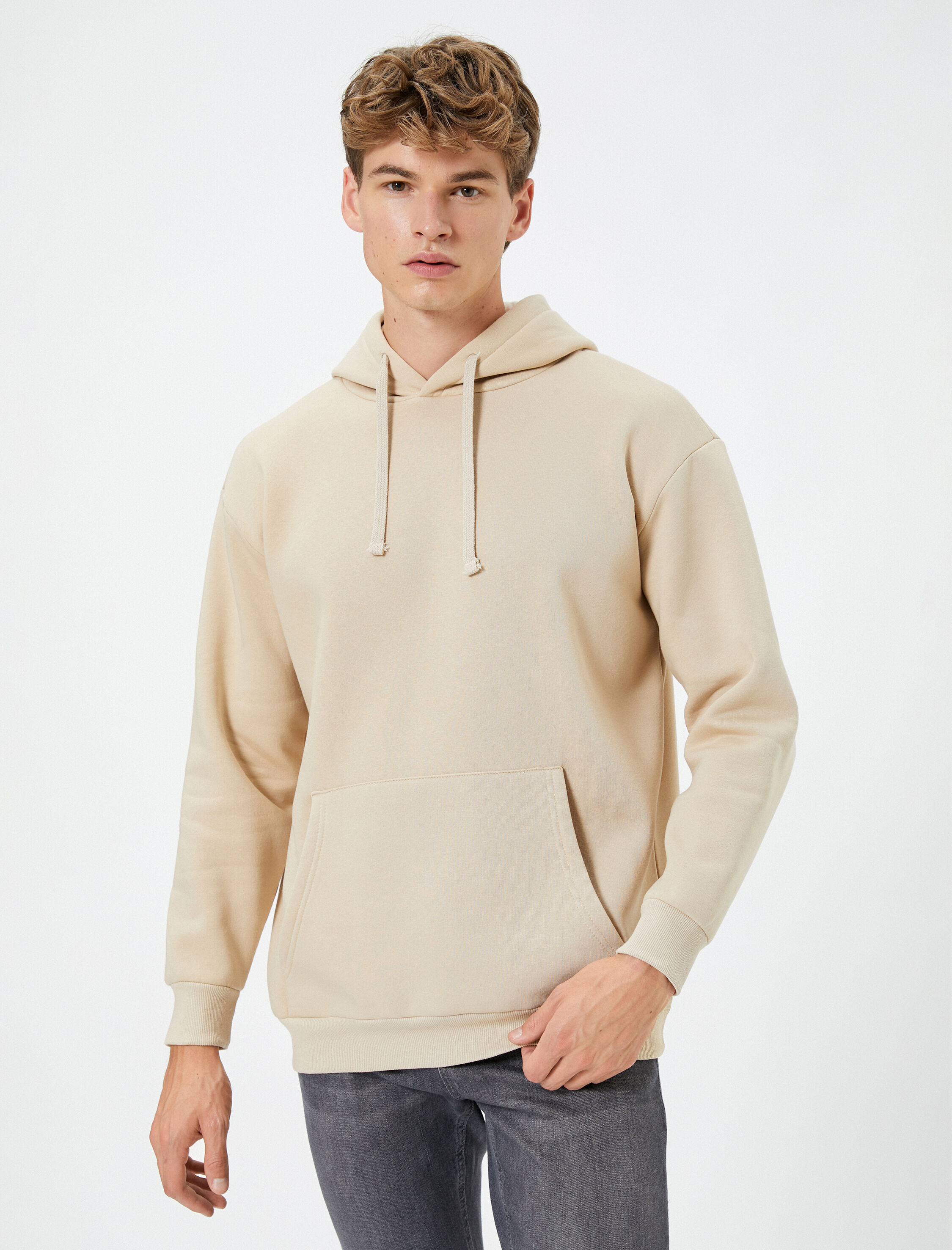   Kapşonlu Sweat Kanguru Cep Detaylı Uzun Kollu Şardonlu