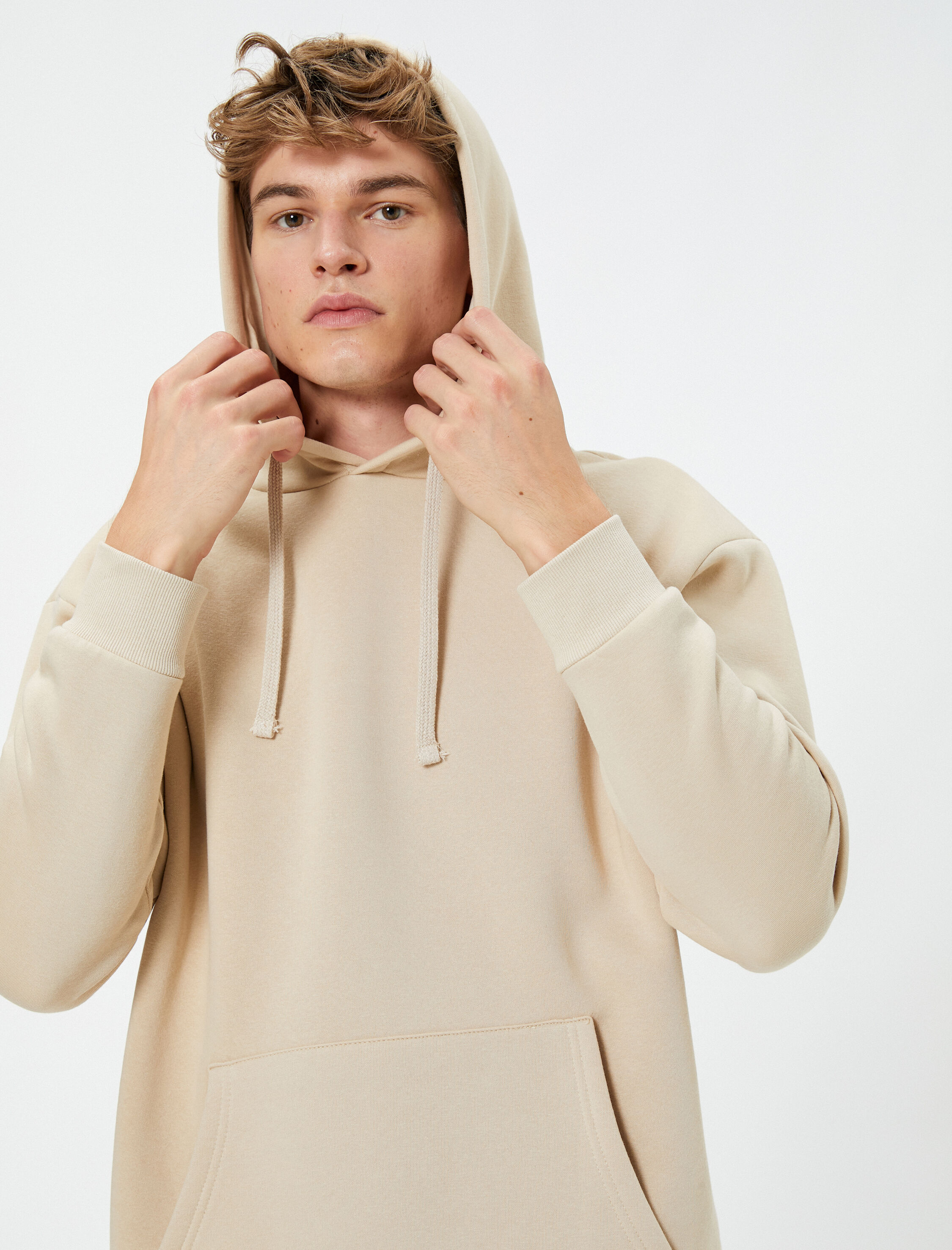   Kapşonlu Sweat Kanguru Cep Detaylı Uzun Kollu Şardonlu