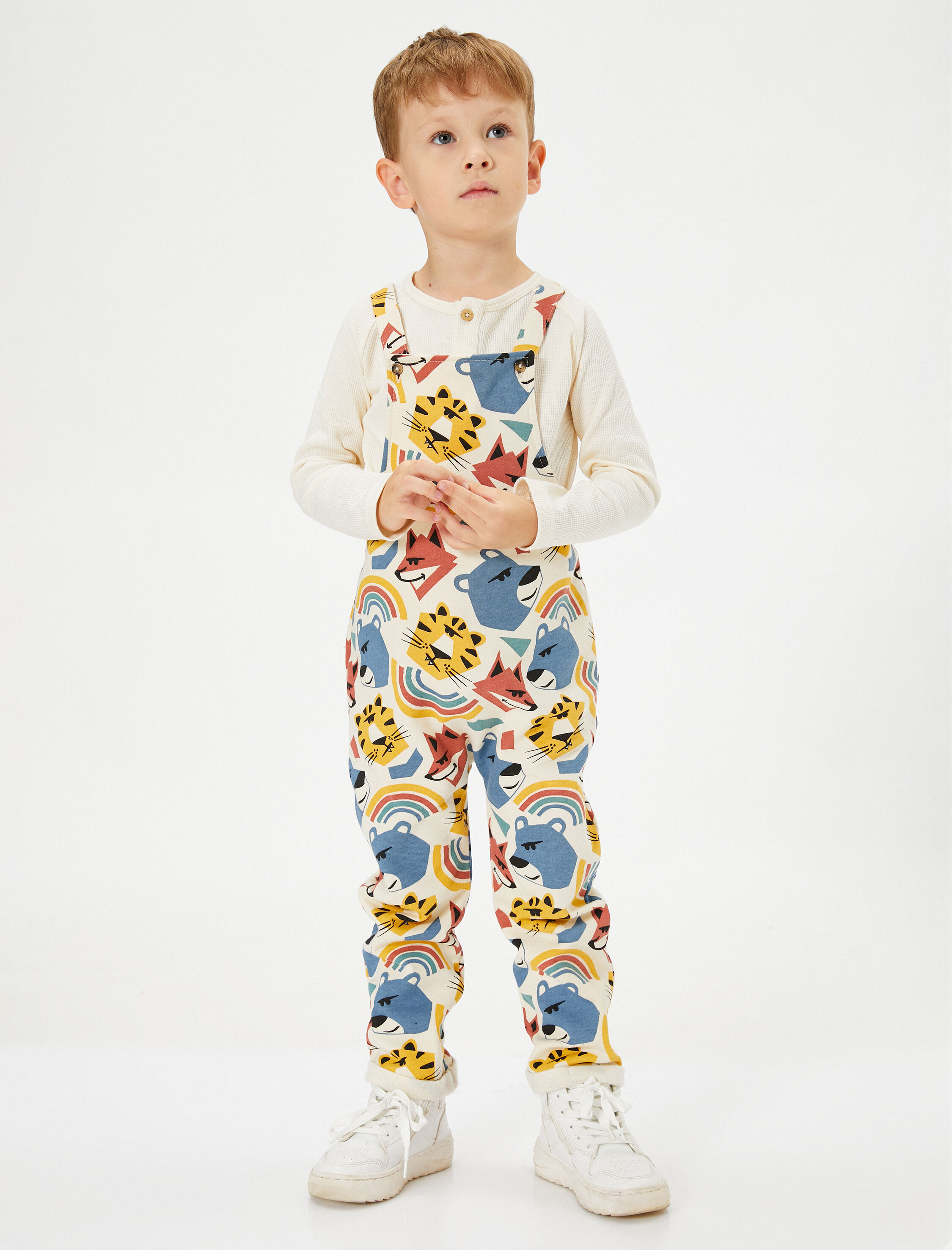  Erkek Bebek Tişört Uzun Kollu Bisiklet Yaka Dokulu Düğme Detaylı Pamuklu