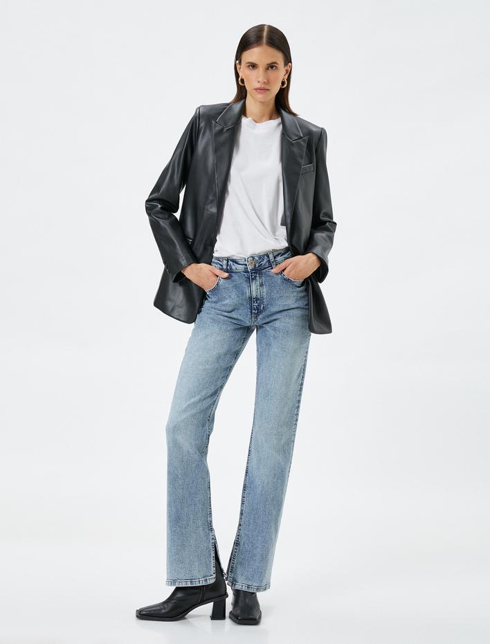  Hafif İspanyol Paça Jeans - Dar Kesim Yüksek Bel - Flare Jeans