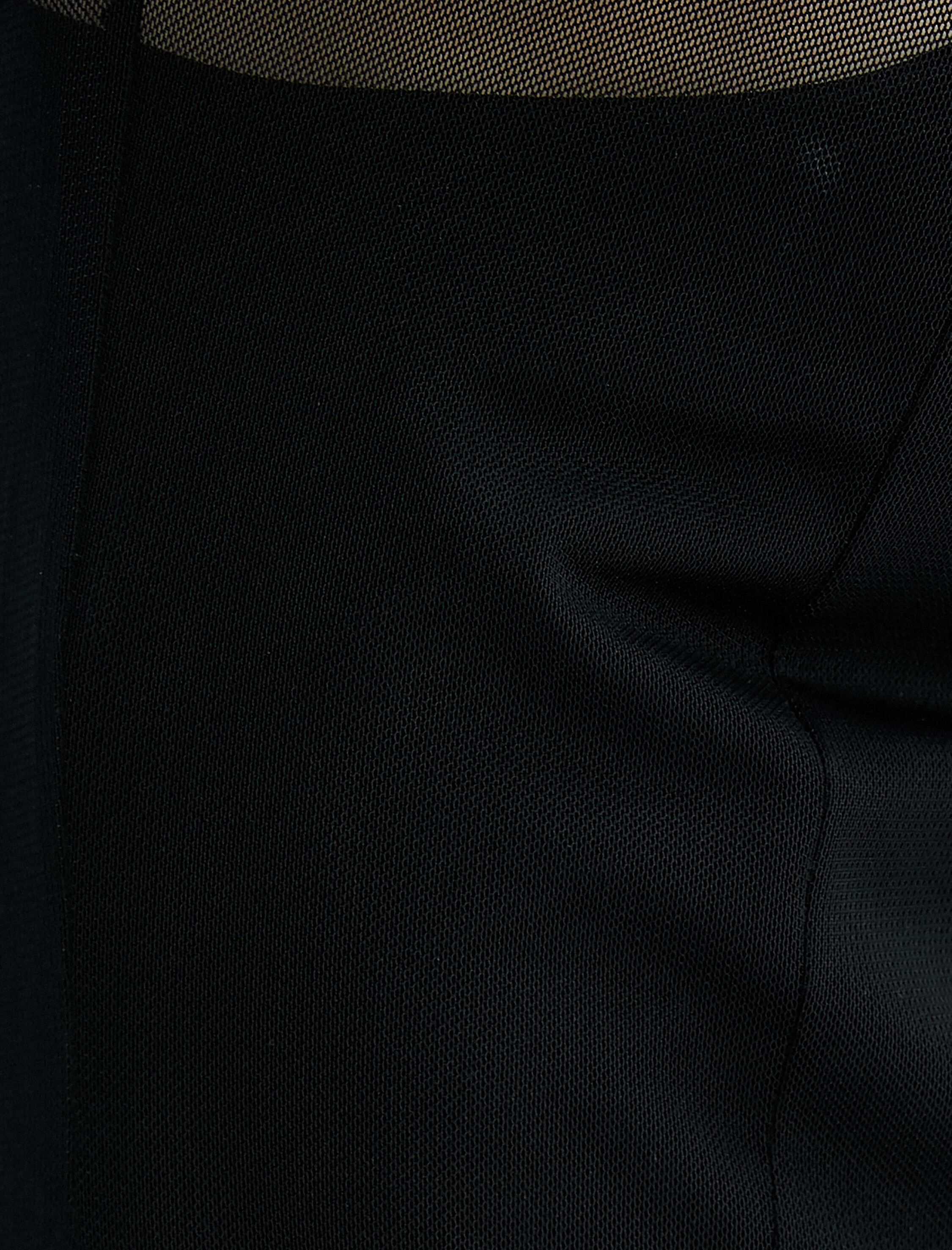   Slim Tül Elbise Astarlı Uzun Kollu Yuvarlak Yaka Maksi Boy