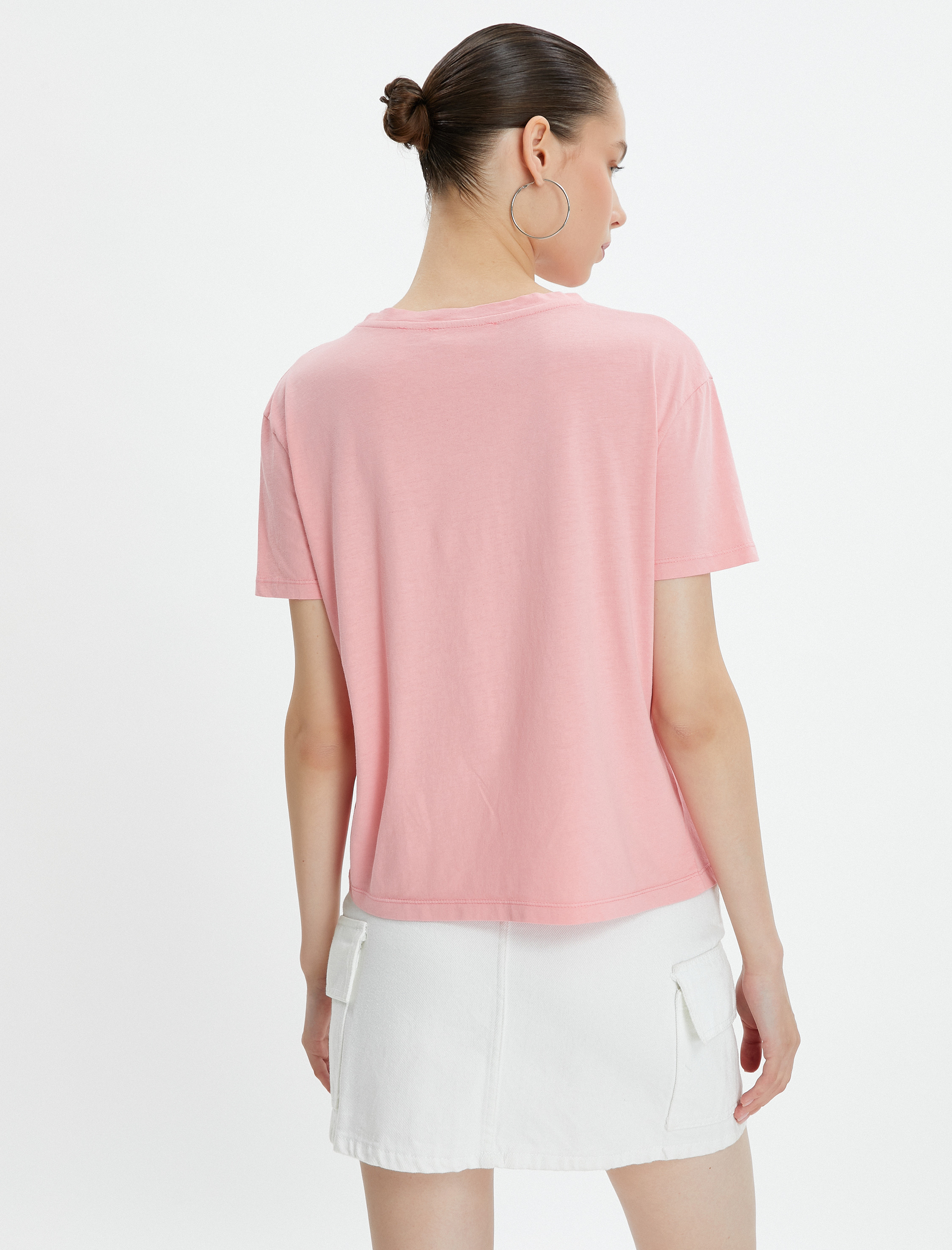 Basic Tişört Kısa Kollu Bisiklet Yaka Pamuklu